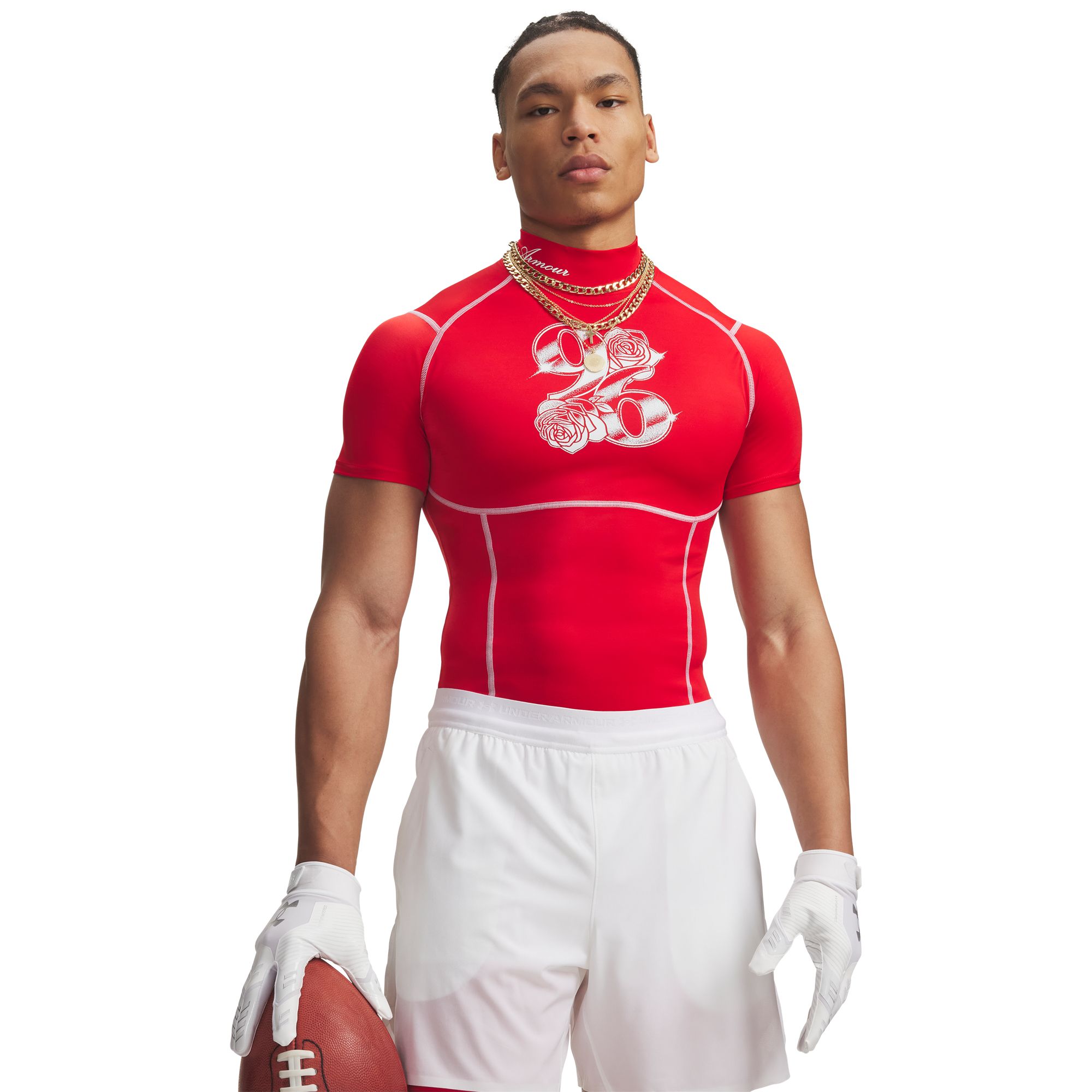 Under Armour Men's HeatGear Elite VDay Mock Neck Compression Shirt