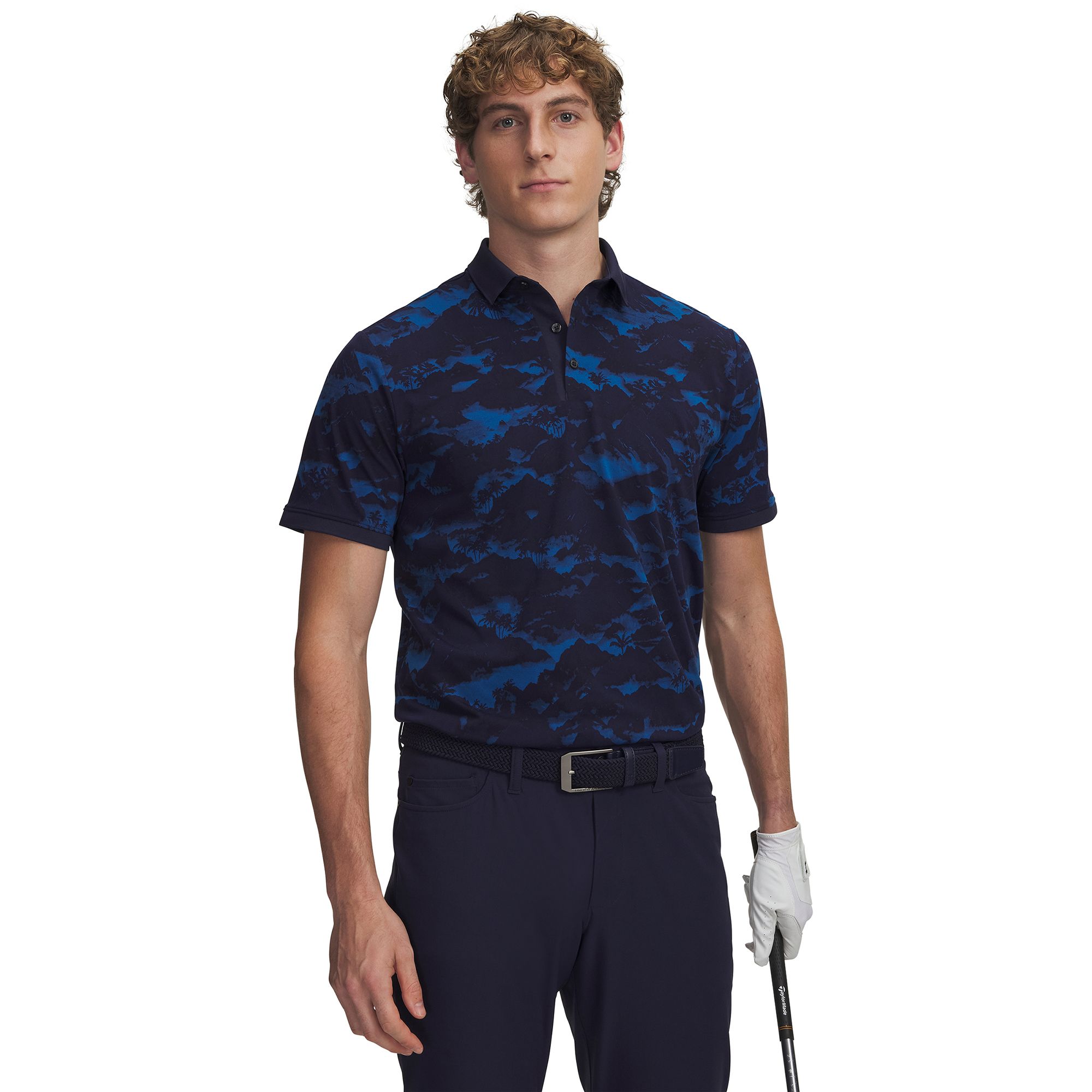 Under Armour Men's UA ArmourDry Print Rib Golf Polo