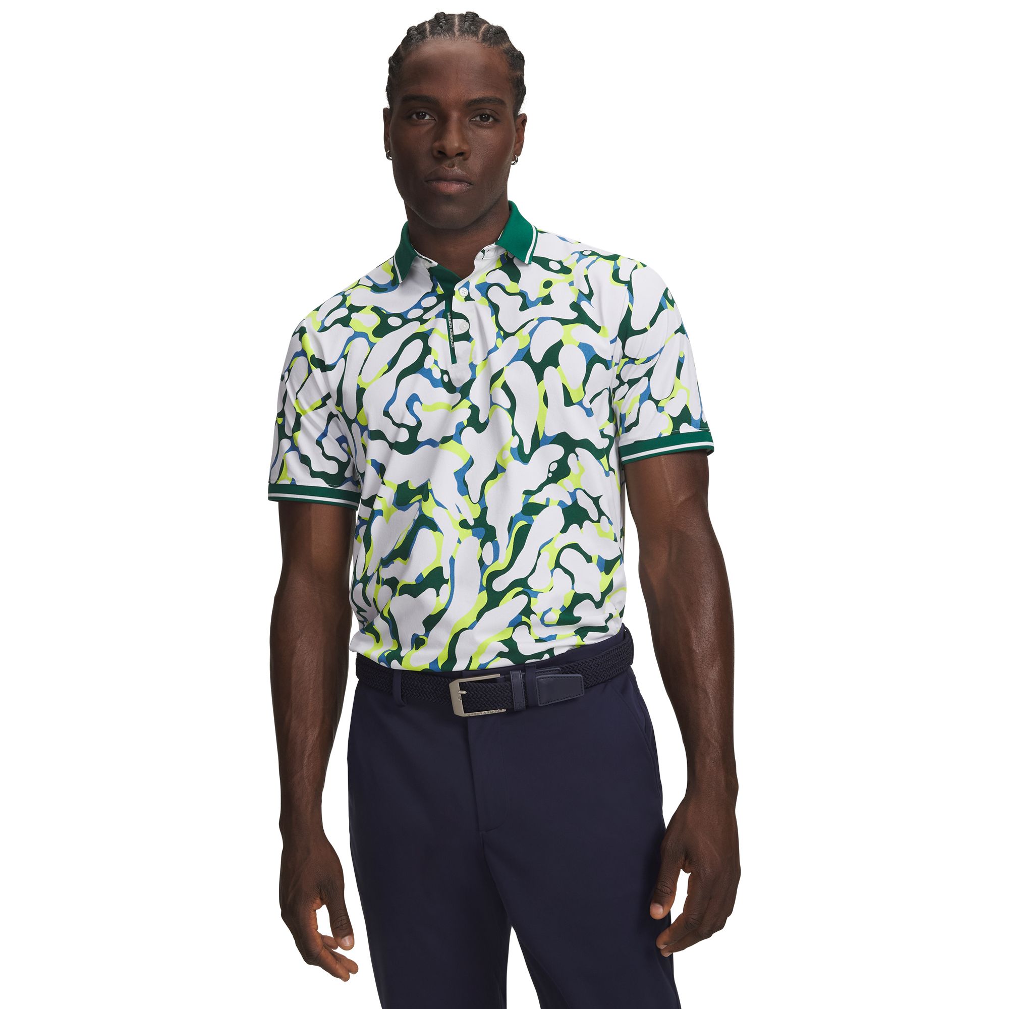Under Armour Men's UA ArmourDry Print Rib Golf Polo