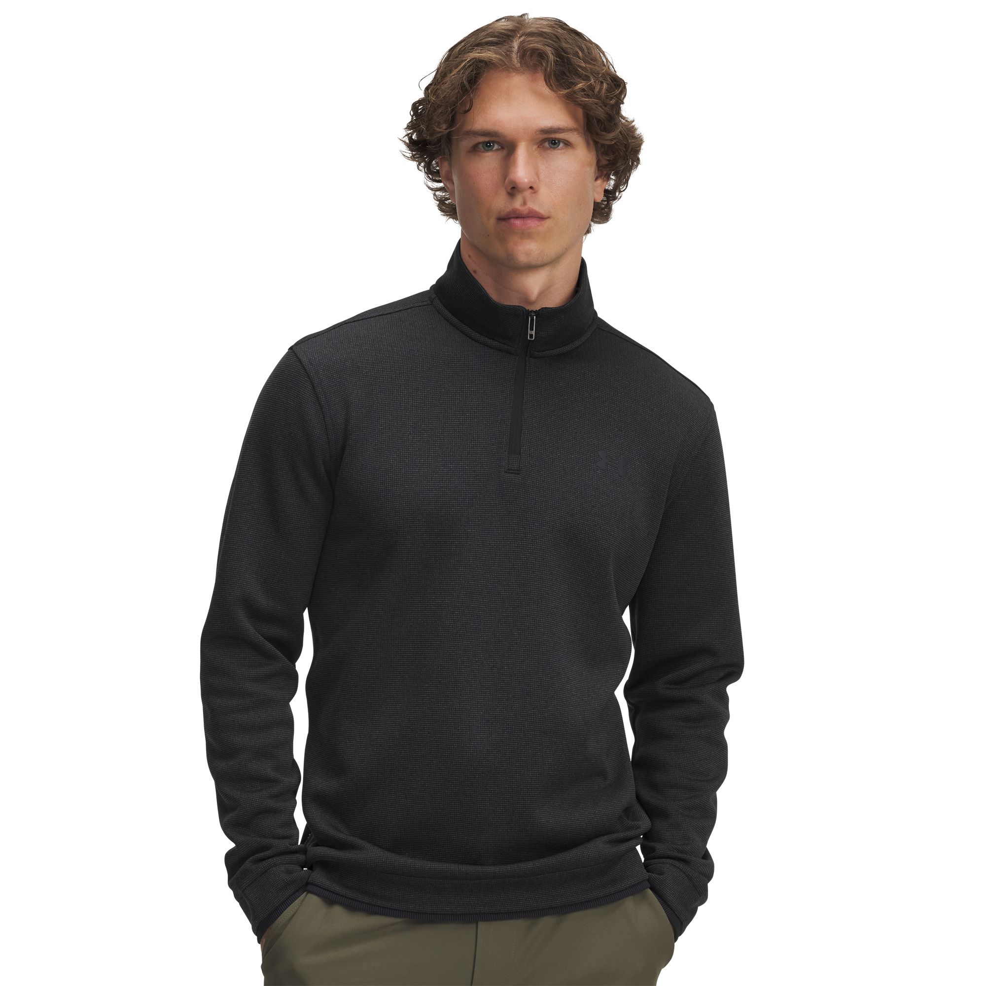 Under Armour Men's Sweater Fleece Golf ¼ Zip, Medium, Black
