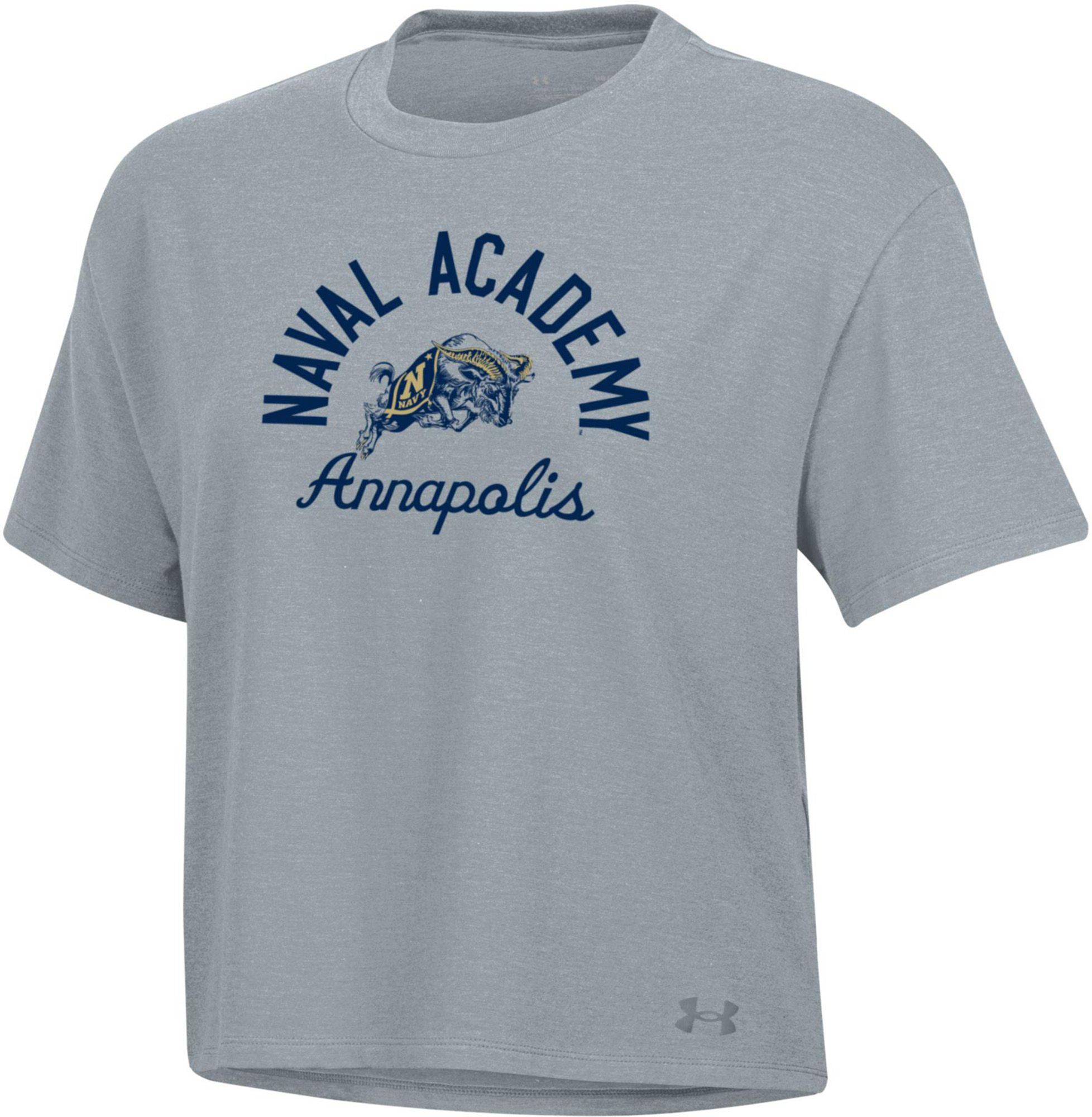 Under Armour Women's Navy Midshipmen Steel Heather Cotton T-Shirt