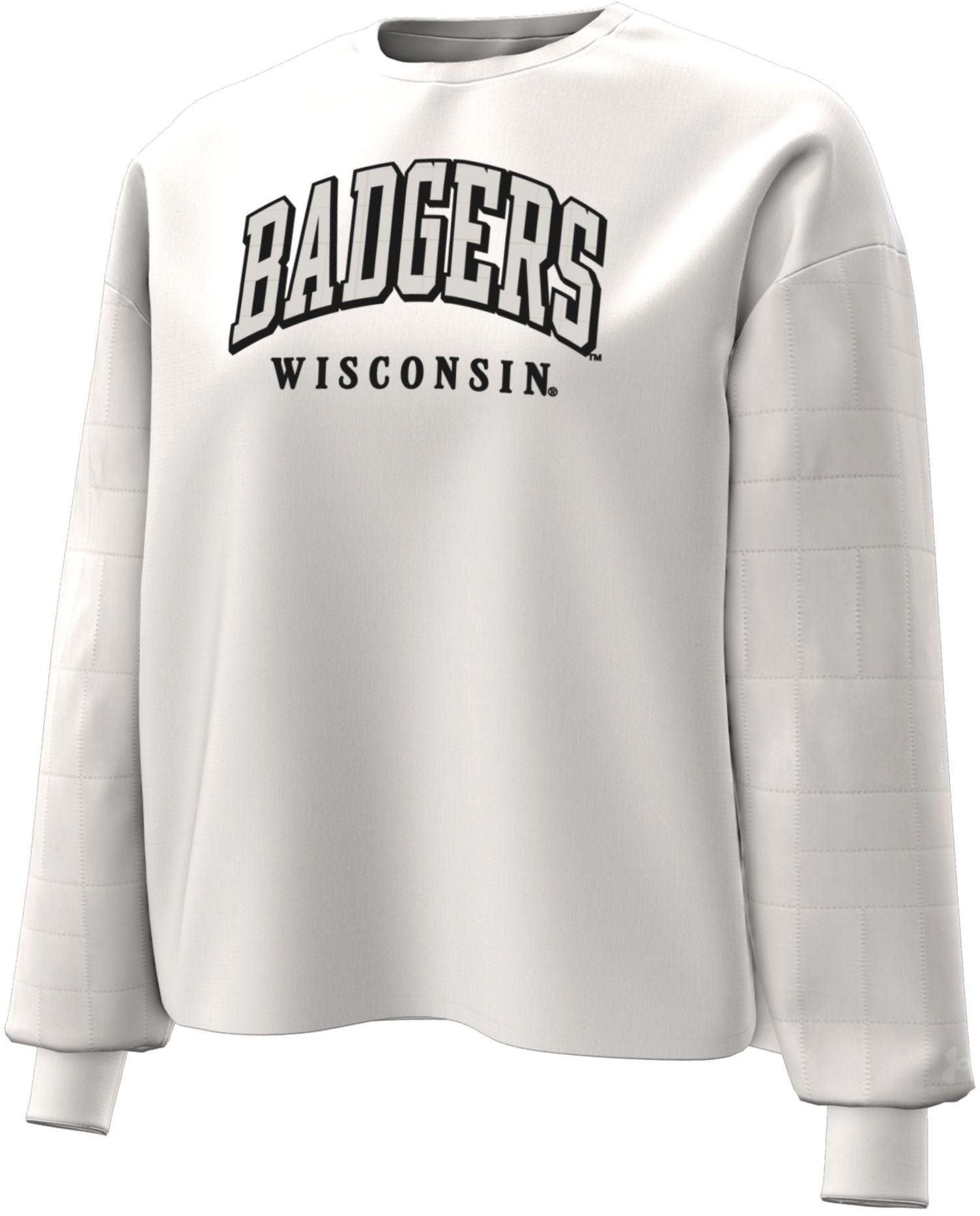 Under Armour Women's Wisconsin Badgers Fleece Quilt Crewneck Sweatshirt