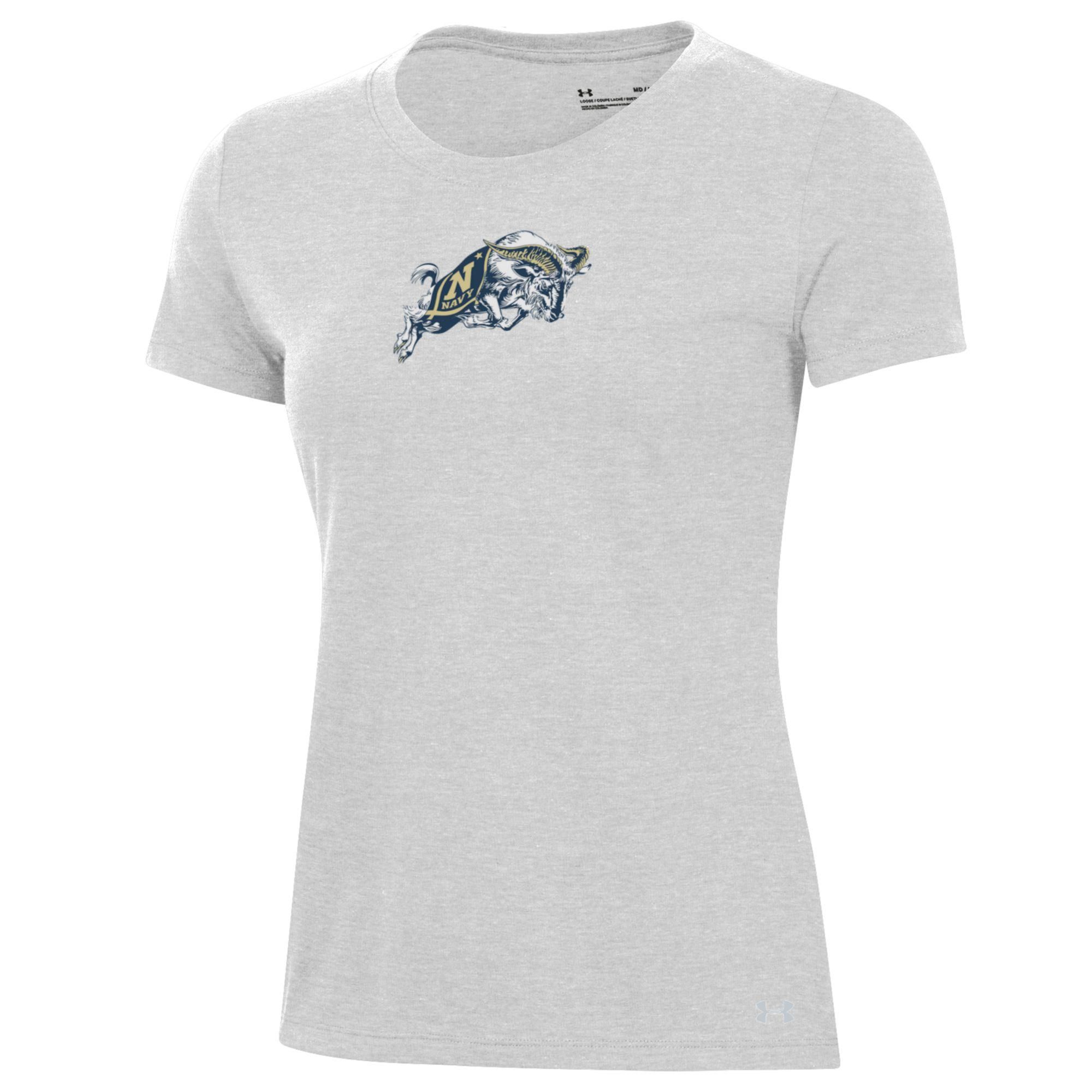 Under Armour Women's Navy Midshipmen Performance Cotton Grey T-Shirt