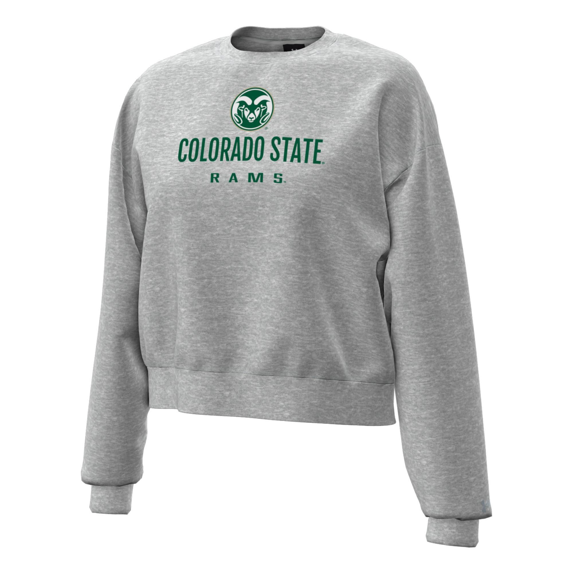 Under Armour Women's Colorado State Rams Grey Essential Fleece Crewneck Sweatshirt