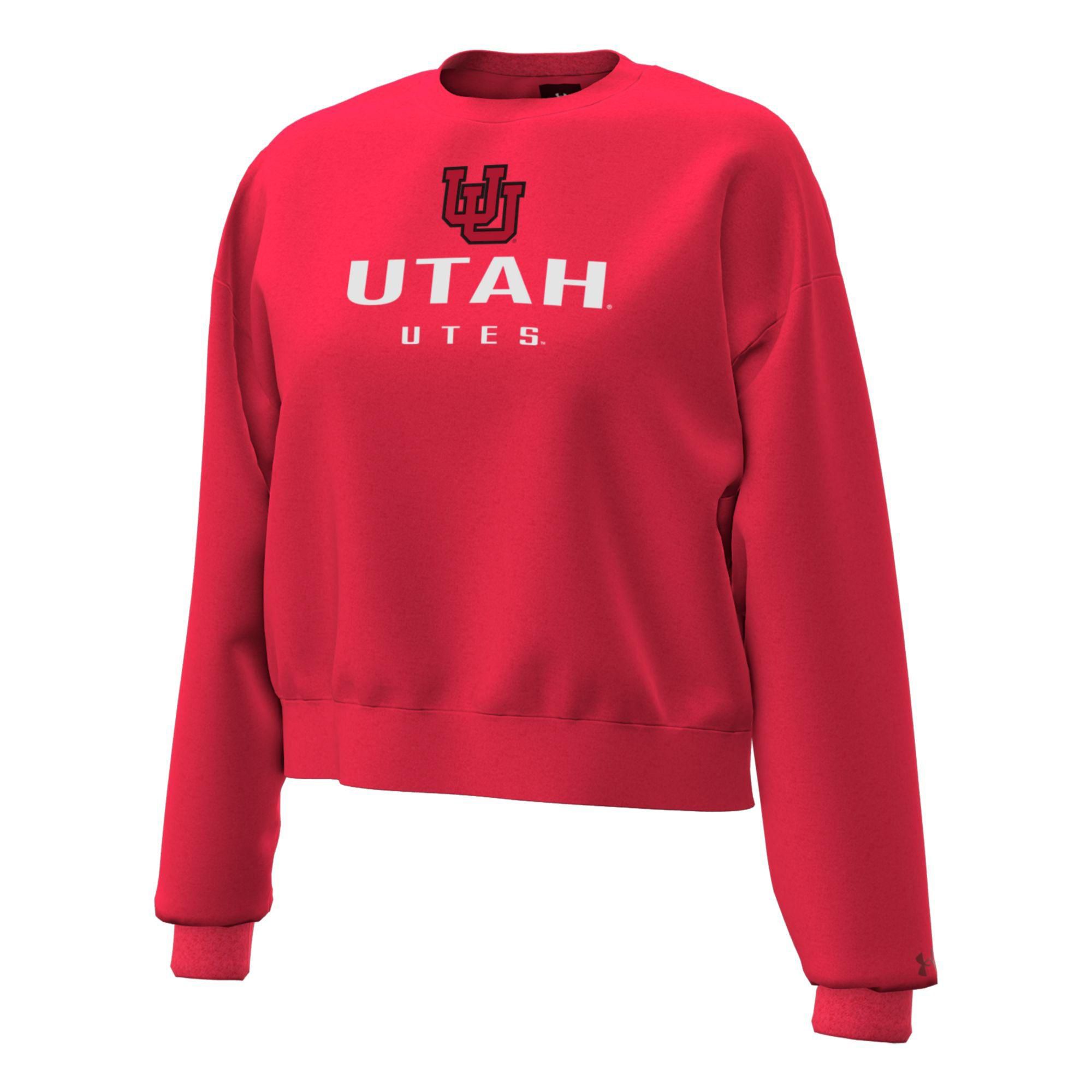 Under Armour Women's Utah Utes Red Essential Fleece Crewneck Sweatshirt