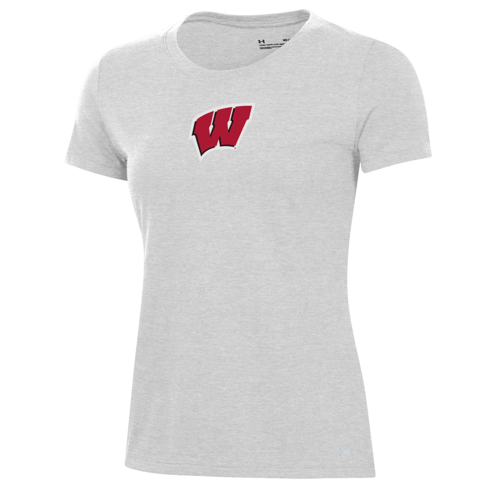 Under Armour Women's Wisconsin Badgers Performance Cotton Grey T-Shirt