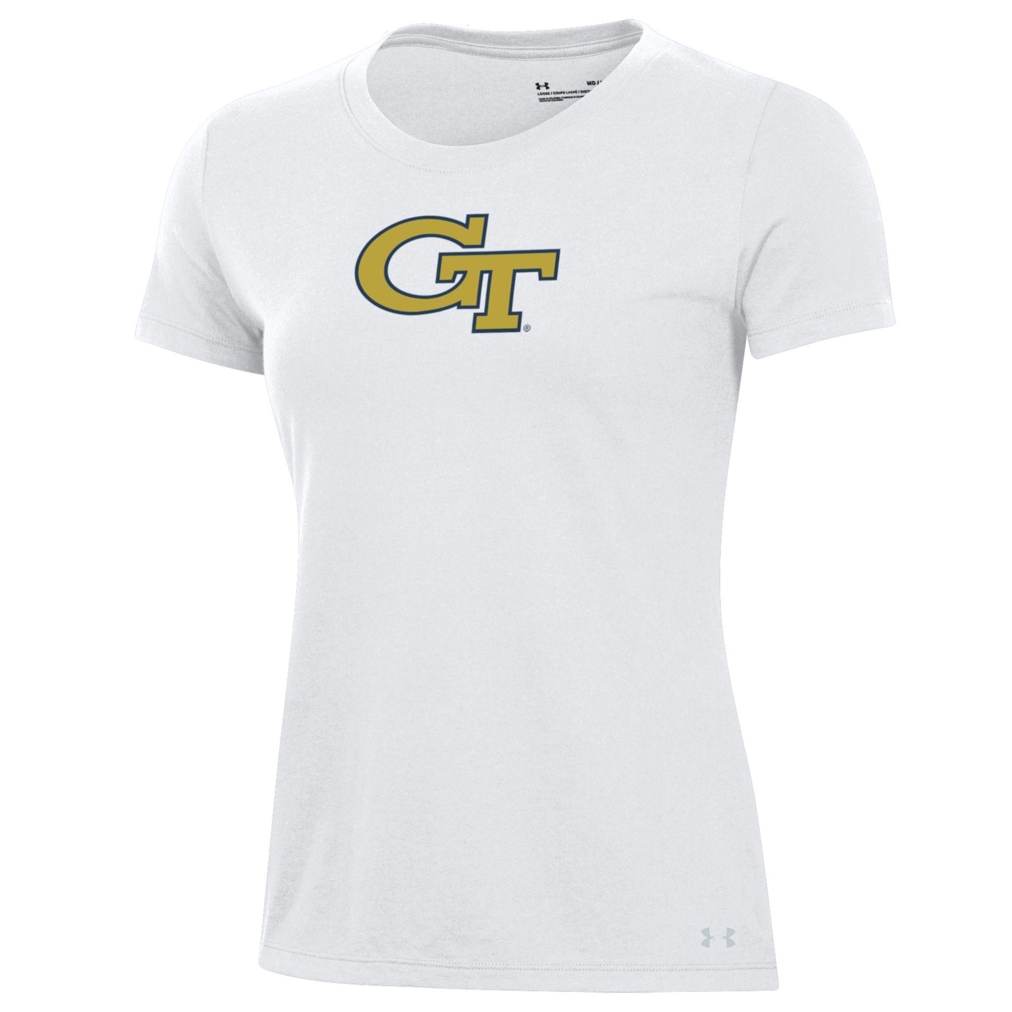 Under Armour Women's Georgia Tech Yellow Jackets Performance Cotton White T-Shirt