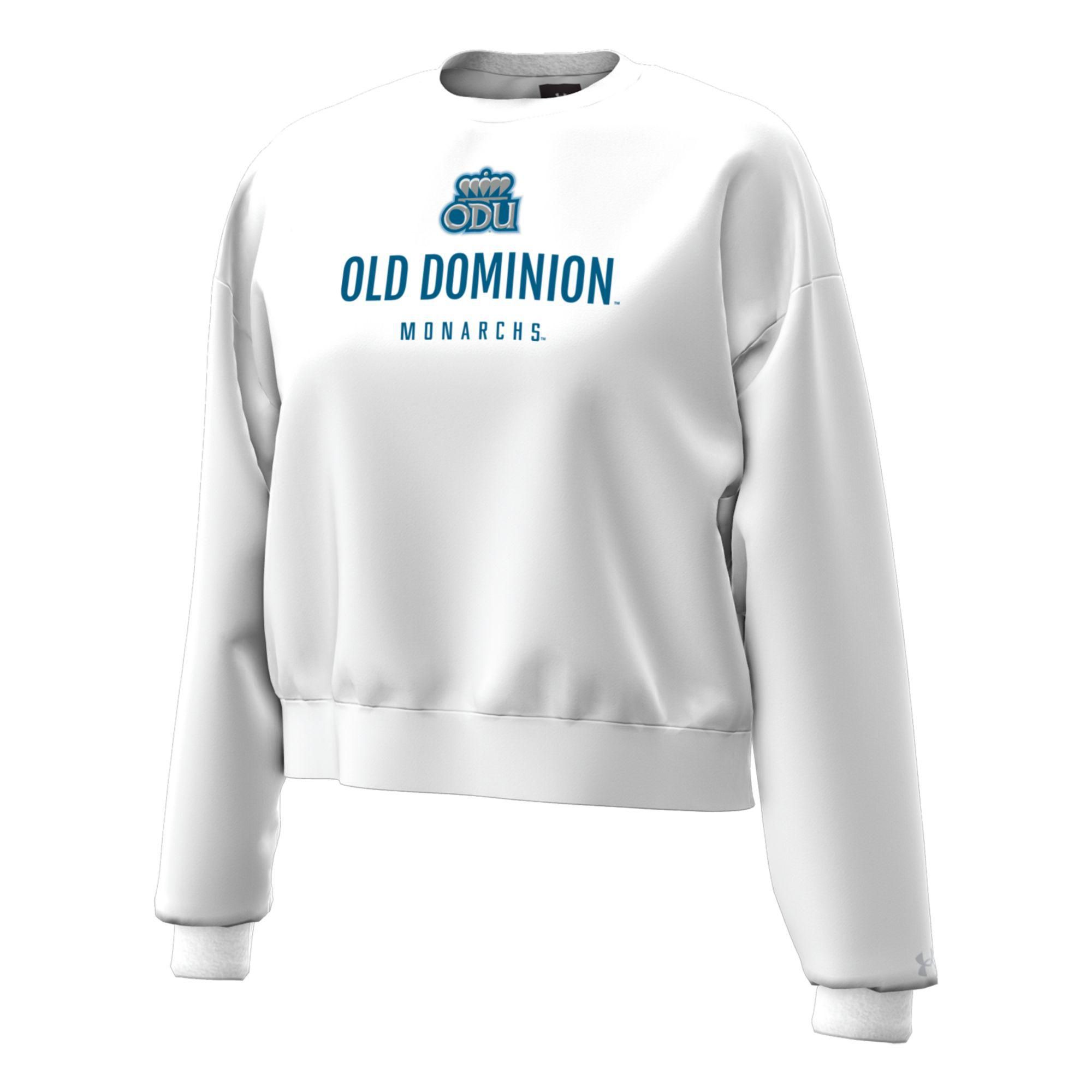 Under Armour Women's Old Dominion Monarchs White Essential Fleece Crewneck Sweatshirt