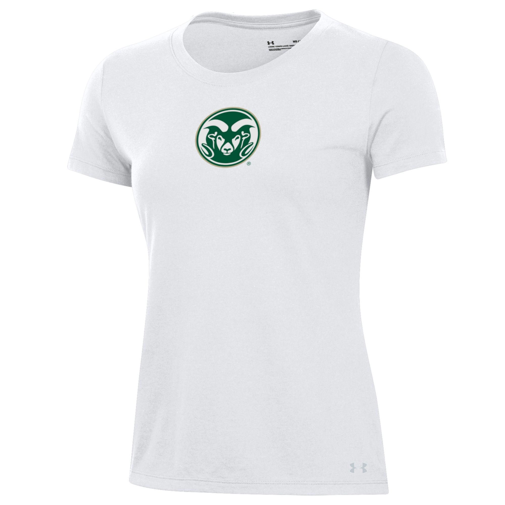Under Armour Women's Colorado State Rams Performance Cotton White T-Shirt