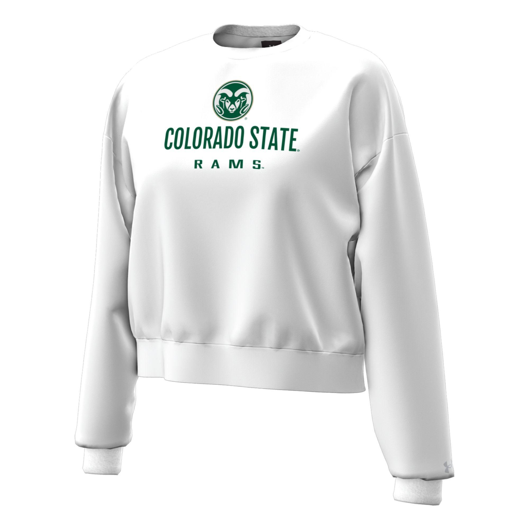 Under Armour Women's Colorado State Rams White Essential Fleece Crewneck Sweatshirt