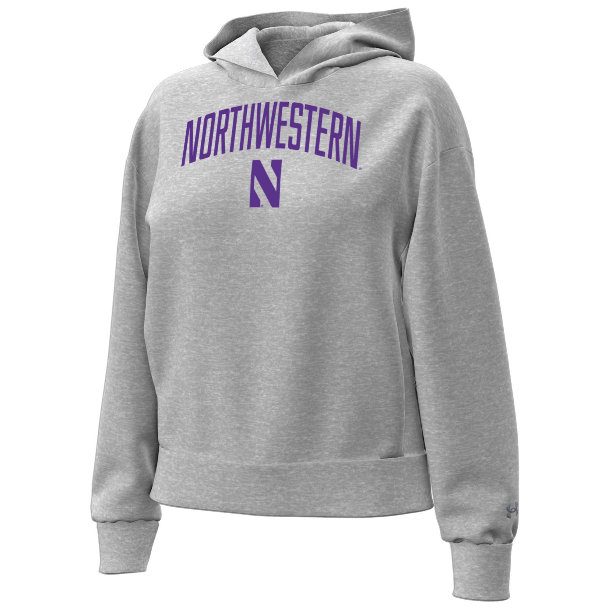 Under Armour Women's Northwestern Wildcats Grey Essential Fleece Hoodie