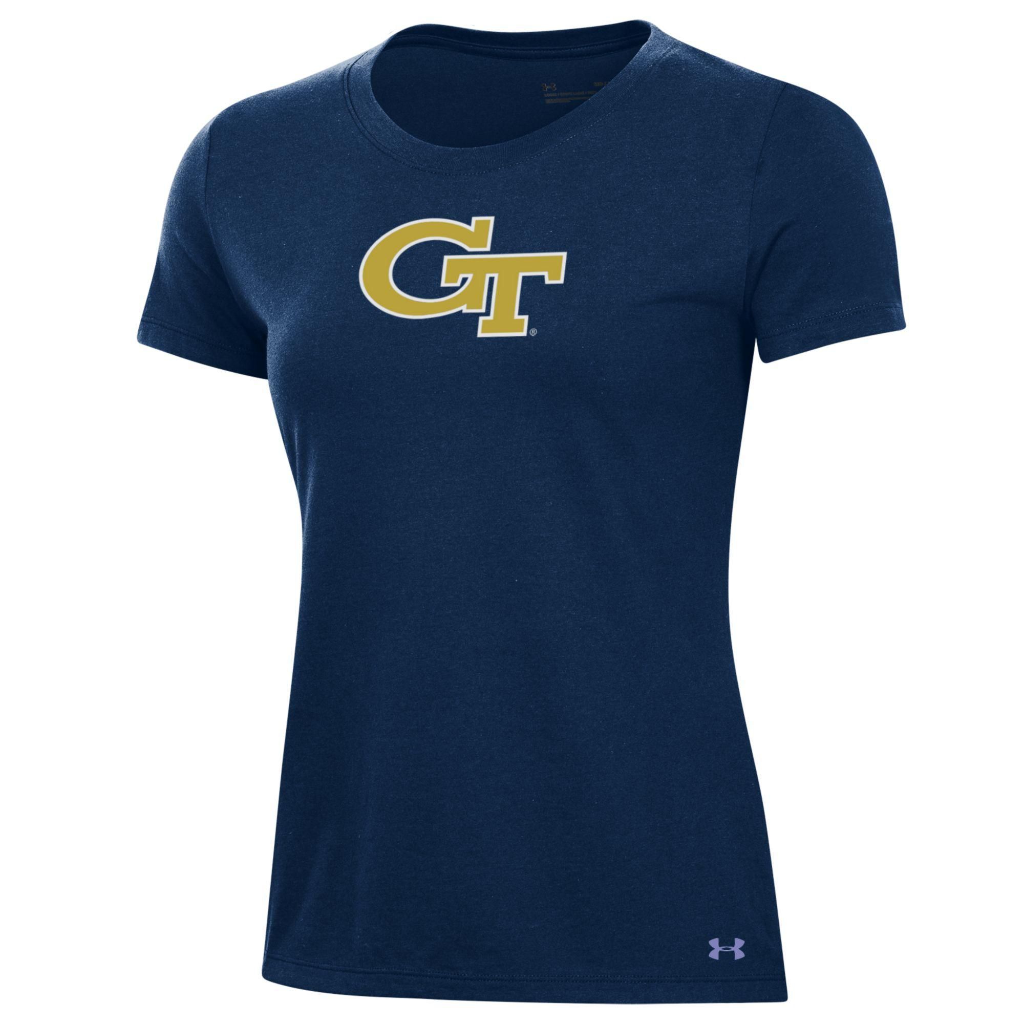 Under Armour Women's Georgia Tech Yellow Jackets Performance Cotton Blue T-Shirt
