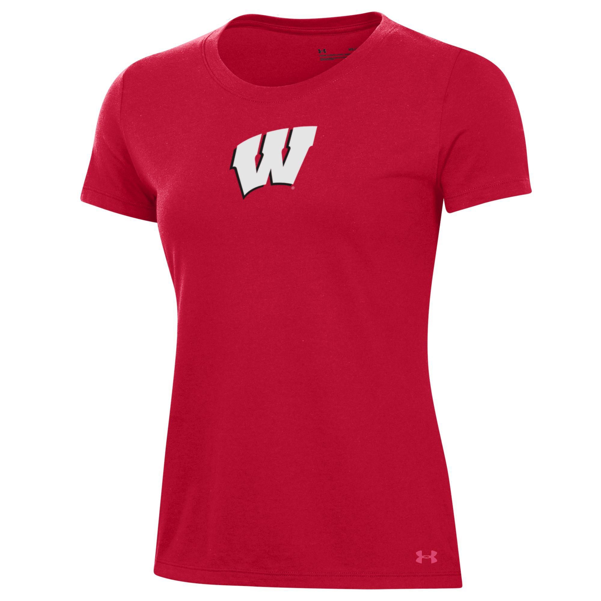 Under Armour Women's Wisconsin Badgers Performance Cotton Red T-Shirt