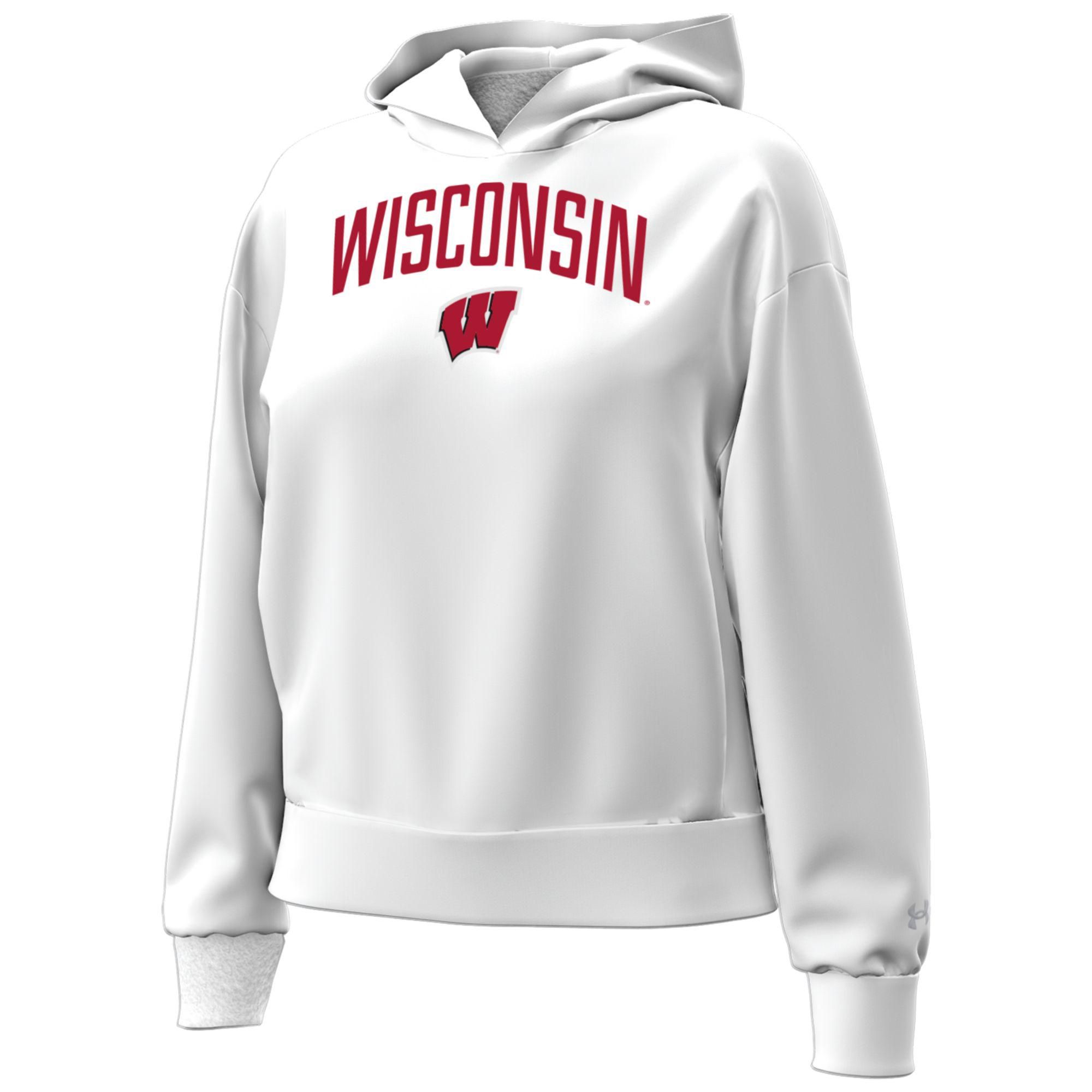 Under Armour Women's Wisconsin Badgers White Essential Fleece Hoodie