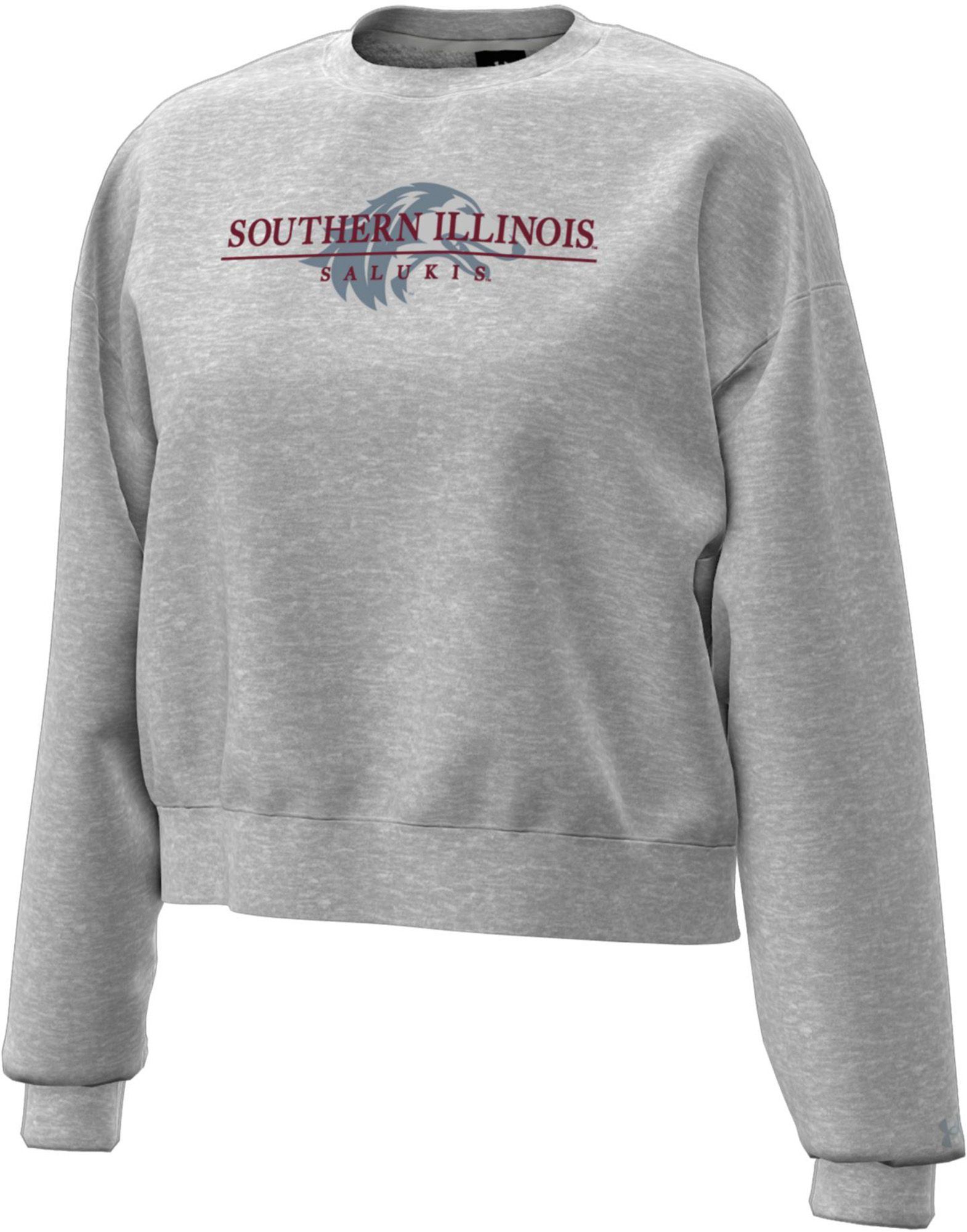 Under Armour Women's Southern Illinois Salukis Crewneck Sweatshirt, Large, Gray