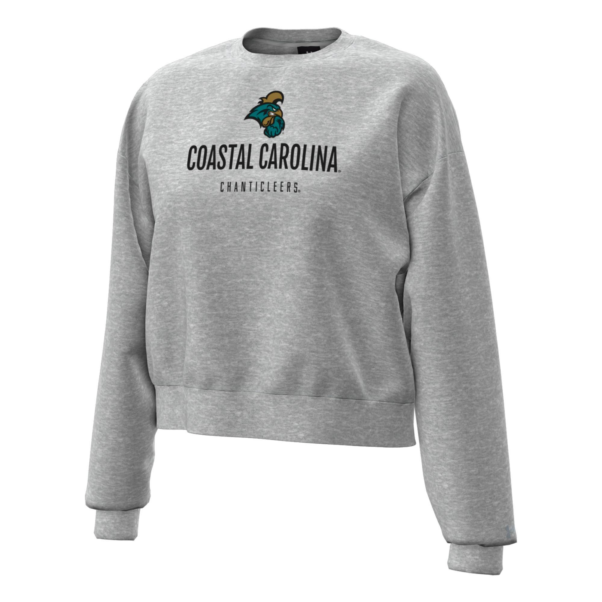 Under Armour Women's Coastal Carolina Chanticleers Grey Essential Fleece Crewneck Sweatshirt