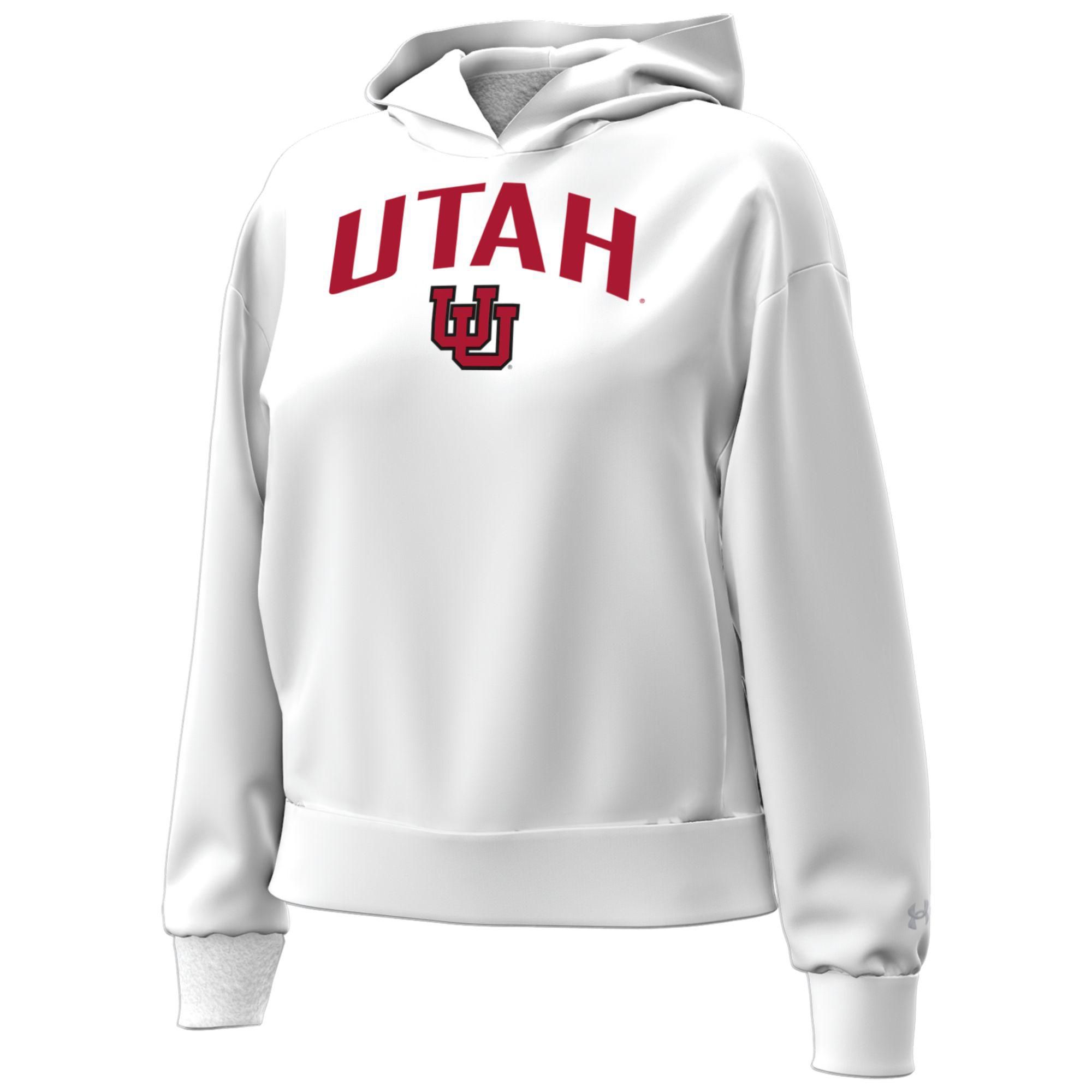 Under Armour Women's Utah Utes White Essential Fleece Hoodie