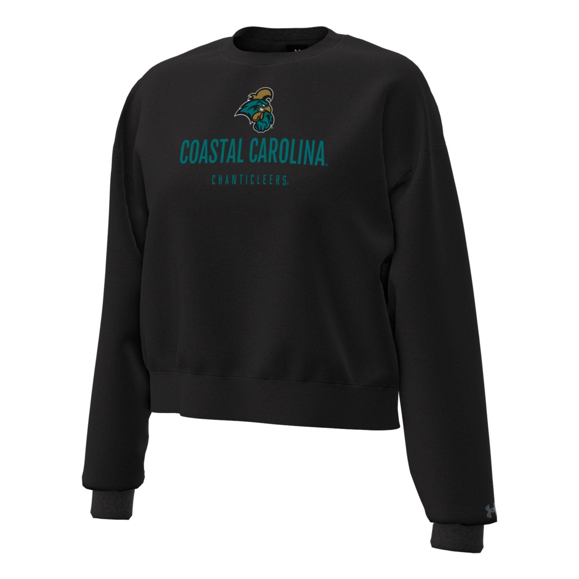Under Armour Women's Coastal Carolina Chanticleers Black Essential Fleece Crewneck Sweatshirt