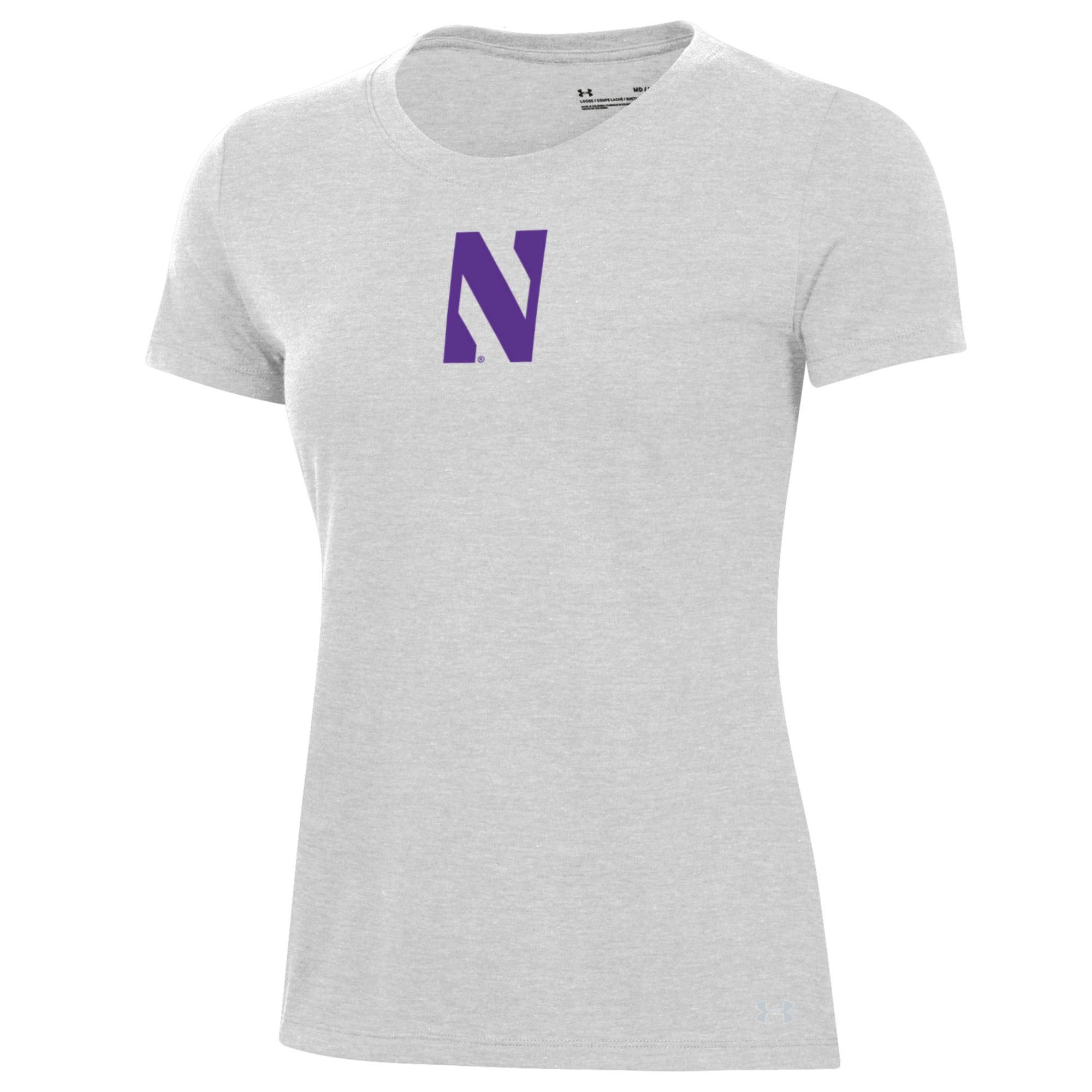 Under Armour Women's Northwestern Wildcats Performance Cotton Grey T-Shirt
