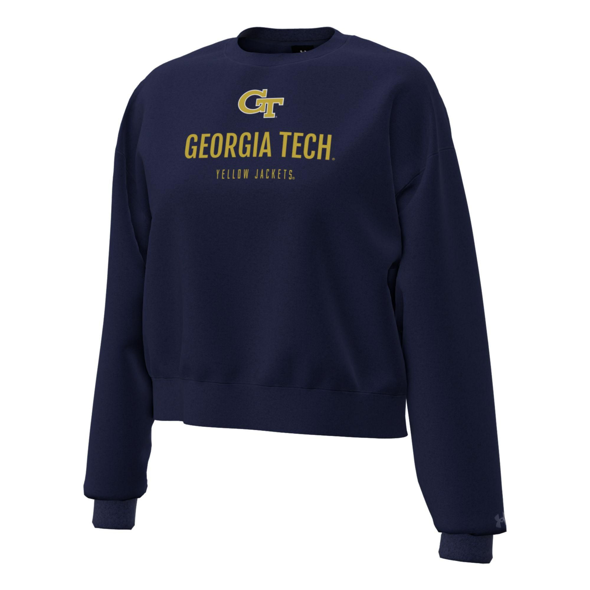 Under Armour Women's Georgia Tech Yellow Jackets Blue Essential Fleece Crewneck Sweatshirt