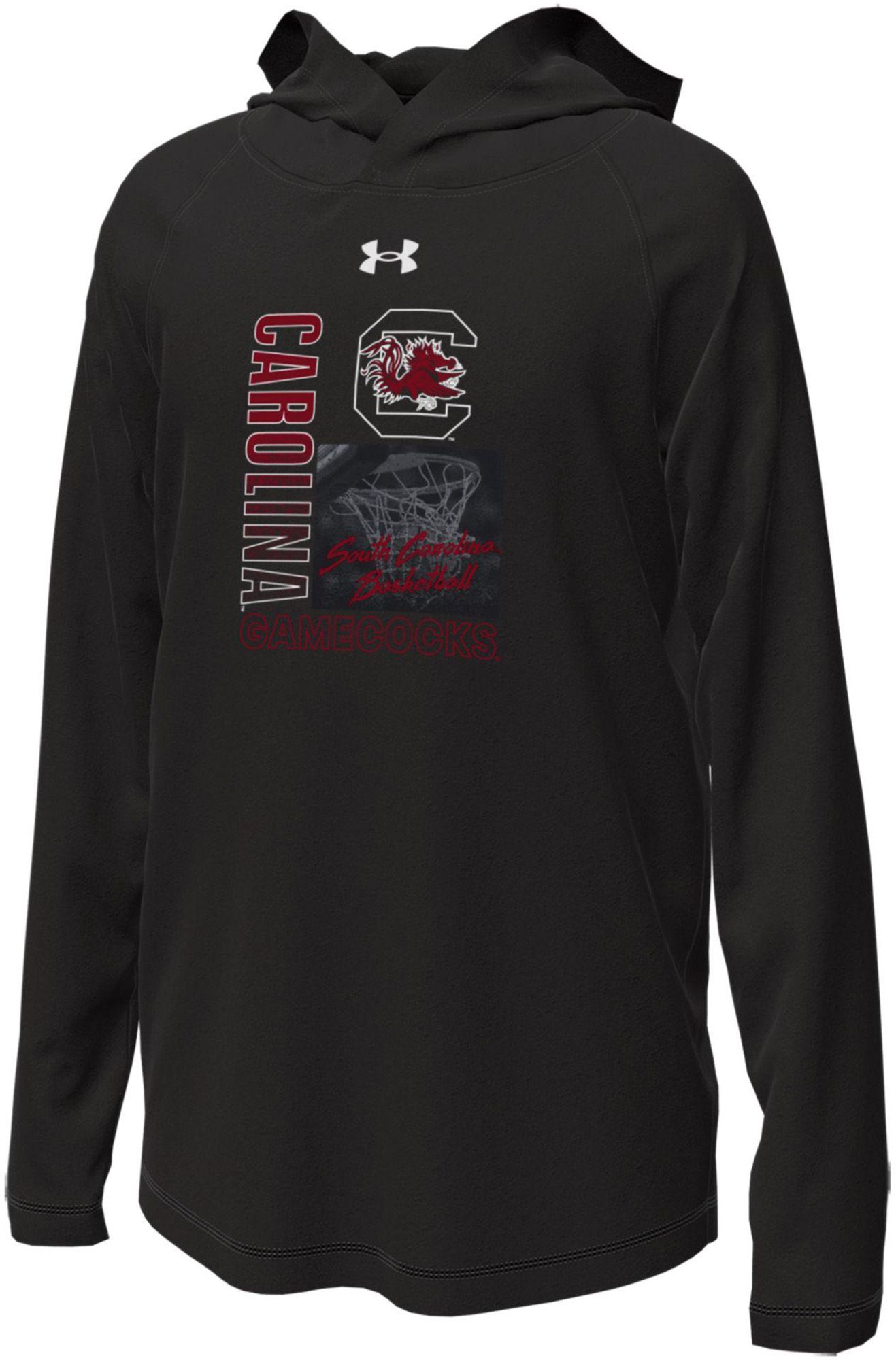 Under Armour Youth South Carolina Black Long Sleeve Hooded Bench T-Shirt
