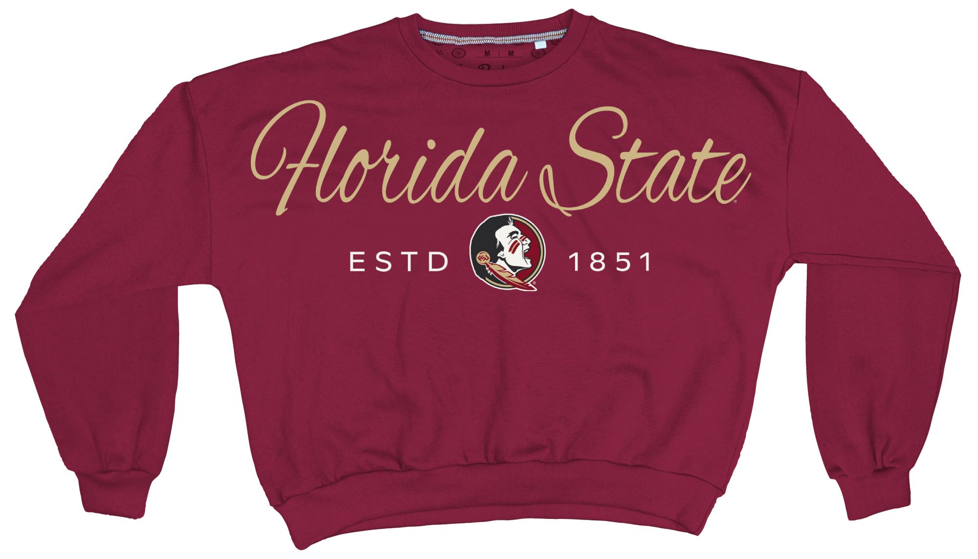 Pressbox Women's Florida State Seminoles Garnet Alexus Script Janise Fleece Oversized Crewneck Sweatshirt