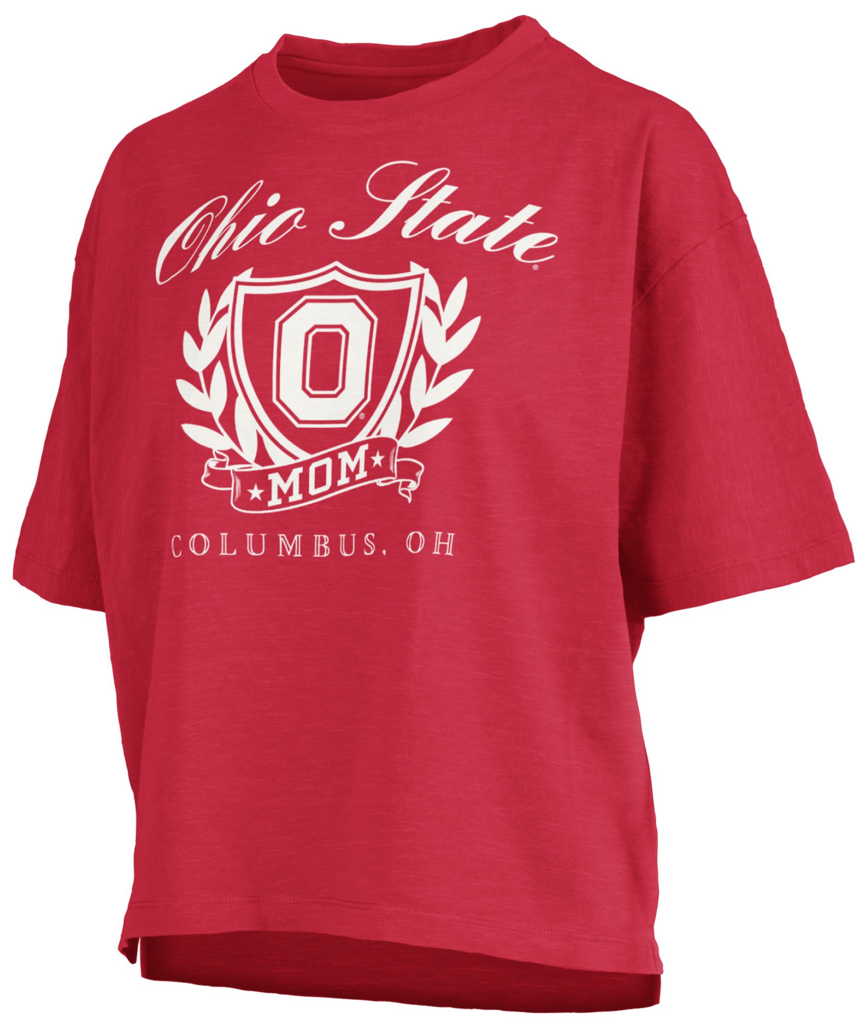 Pressbox Women's Ohio State Buckeyes Red Mom Motley Crew T-Shirt