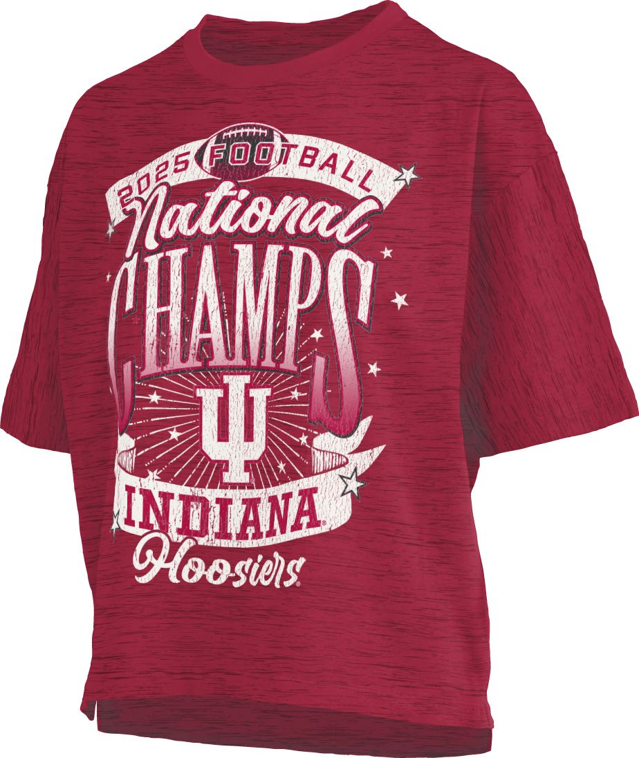 Pressbox Women's Indiana Hoosiers 2025-26 CFP National Champions Crimson T-Shirt