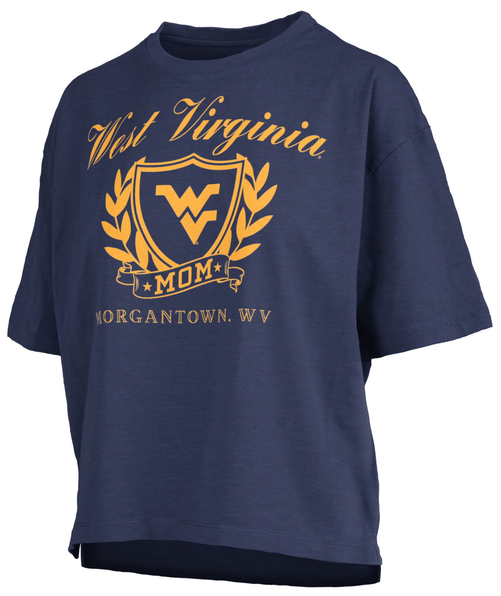 Pressbox Women's West Virginia Mountaineers Navy Mom Motley Crew T-Shirt