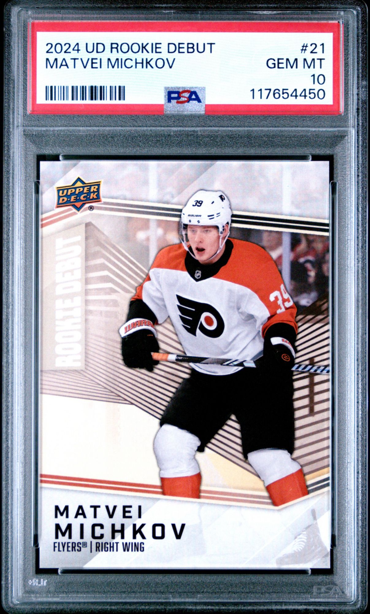 2024 Upper Deck Rookie Debut 21 Matvei Michkov PSA 10
