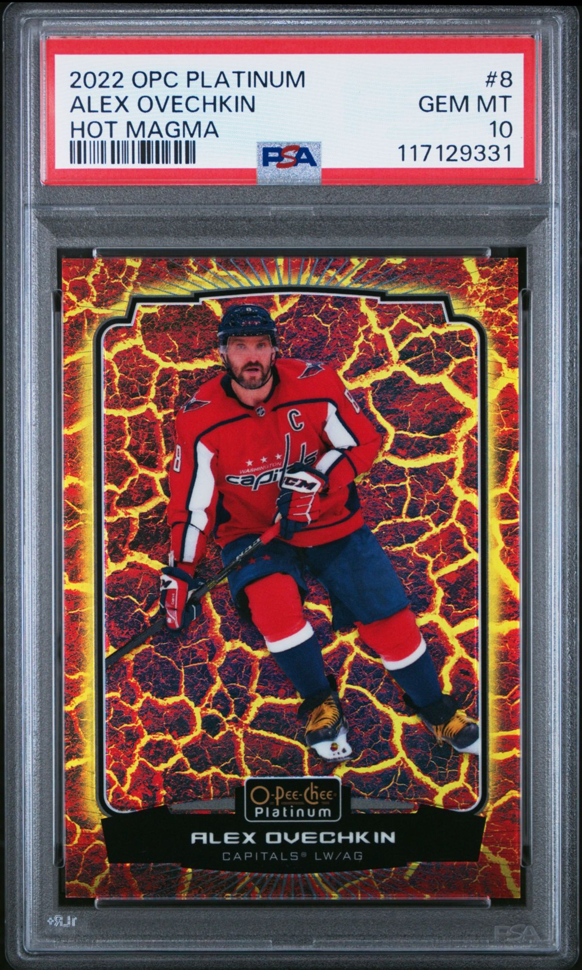 2022 O-Pee-Chee Platinum 8 Alex Ovechkin Hot Magma PSA 10