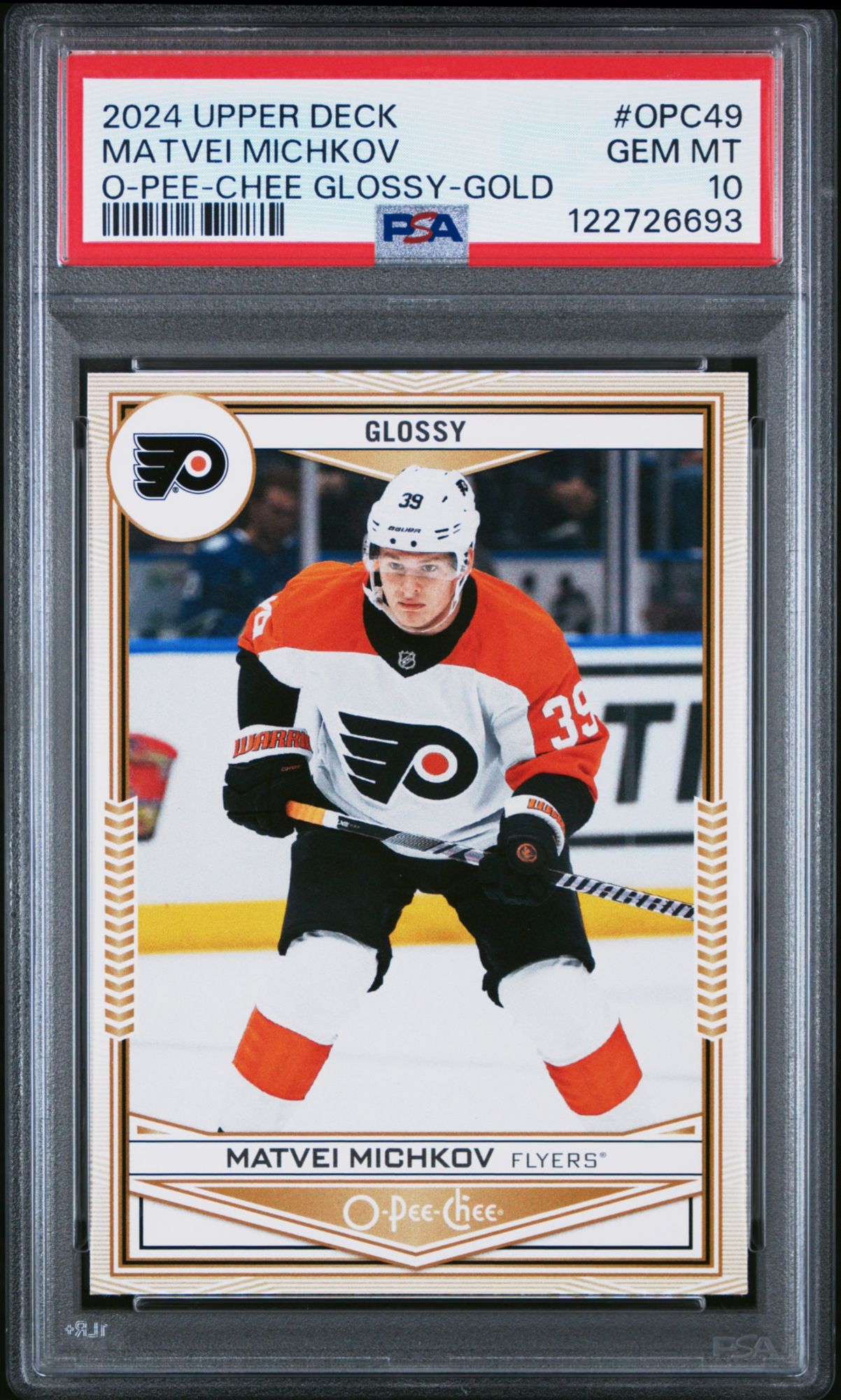 2024 Upper Deck O-Pee-Chee Glossy OPC49 Matvei Michkov Gold PSA 10