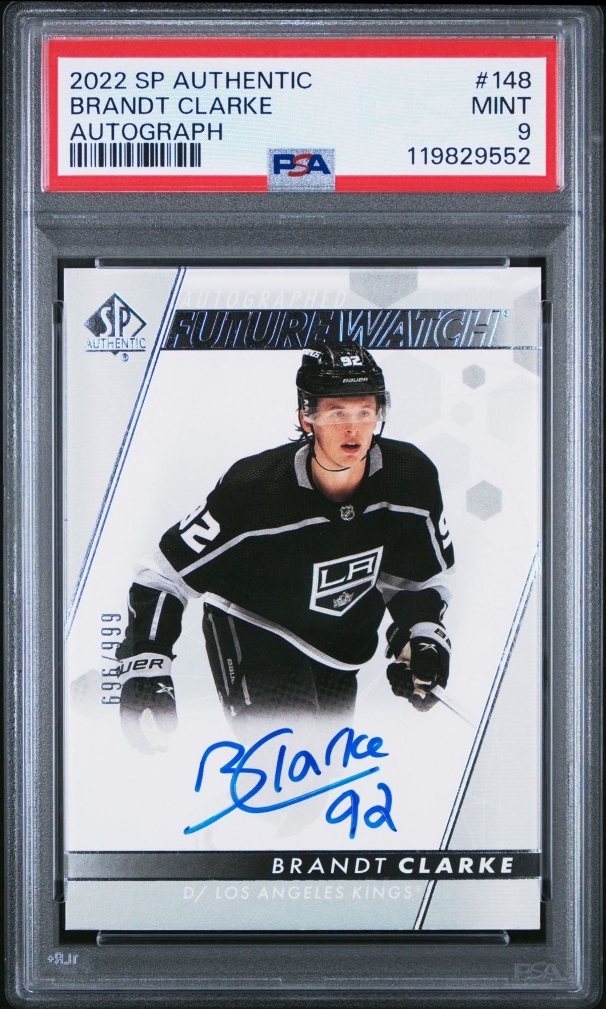 2022 SP Authentic 148 Brandt Clarke Autograph PSA 9