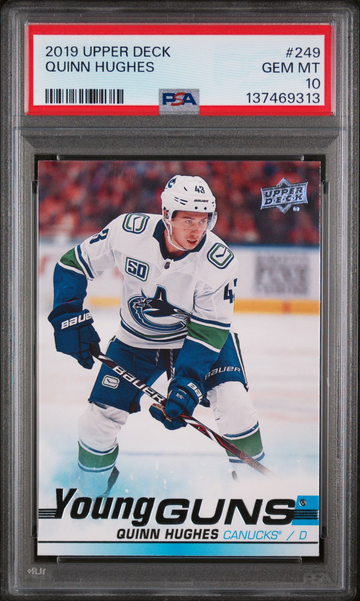 2019 Upper Deck 249 Quinn Hughes PSA 10