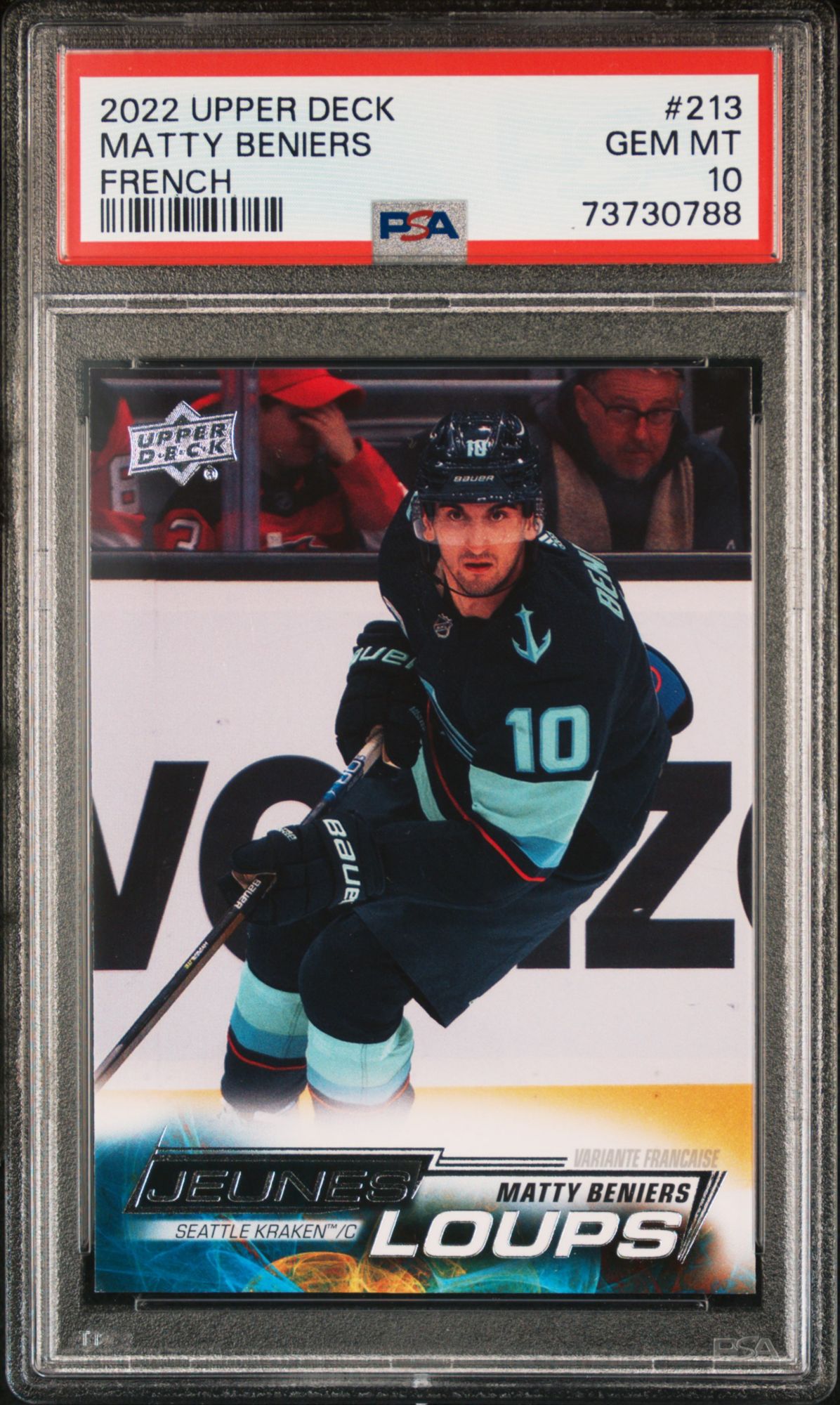 2022 Upper Deck 213 Matty Beniers French PSA 10