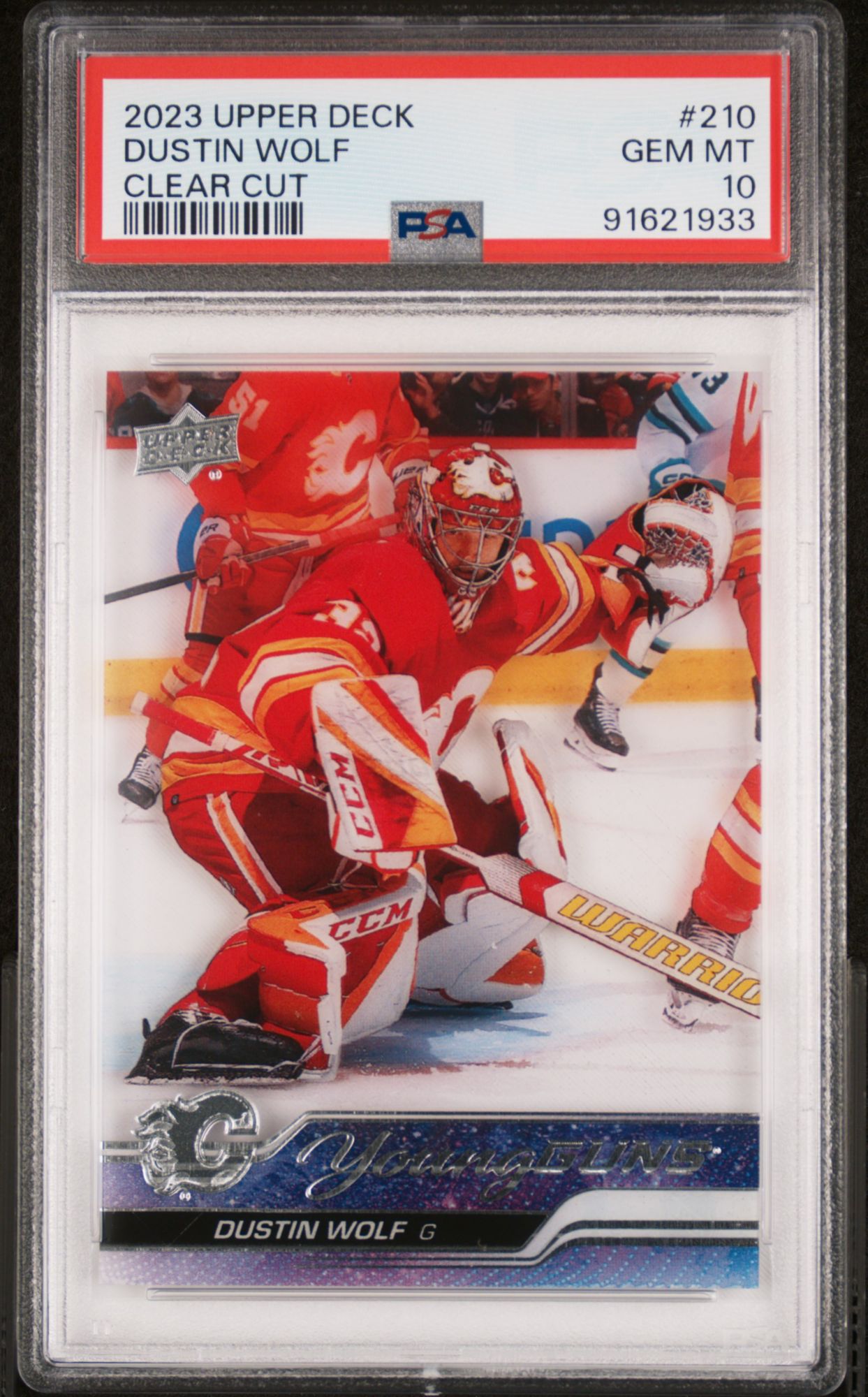 2023 Upper Deck 210 Dustin Wolf Clear Cut PSA 10
