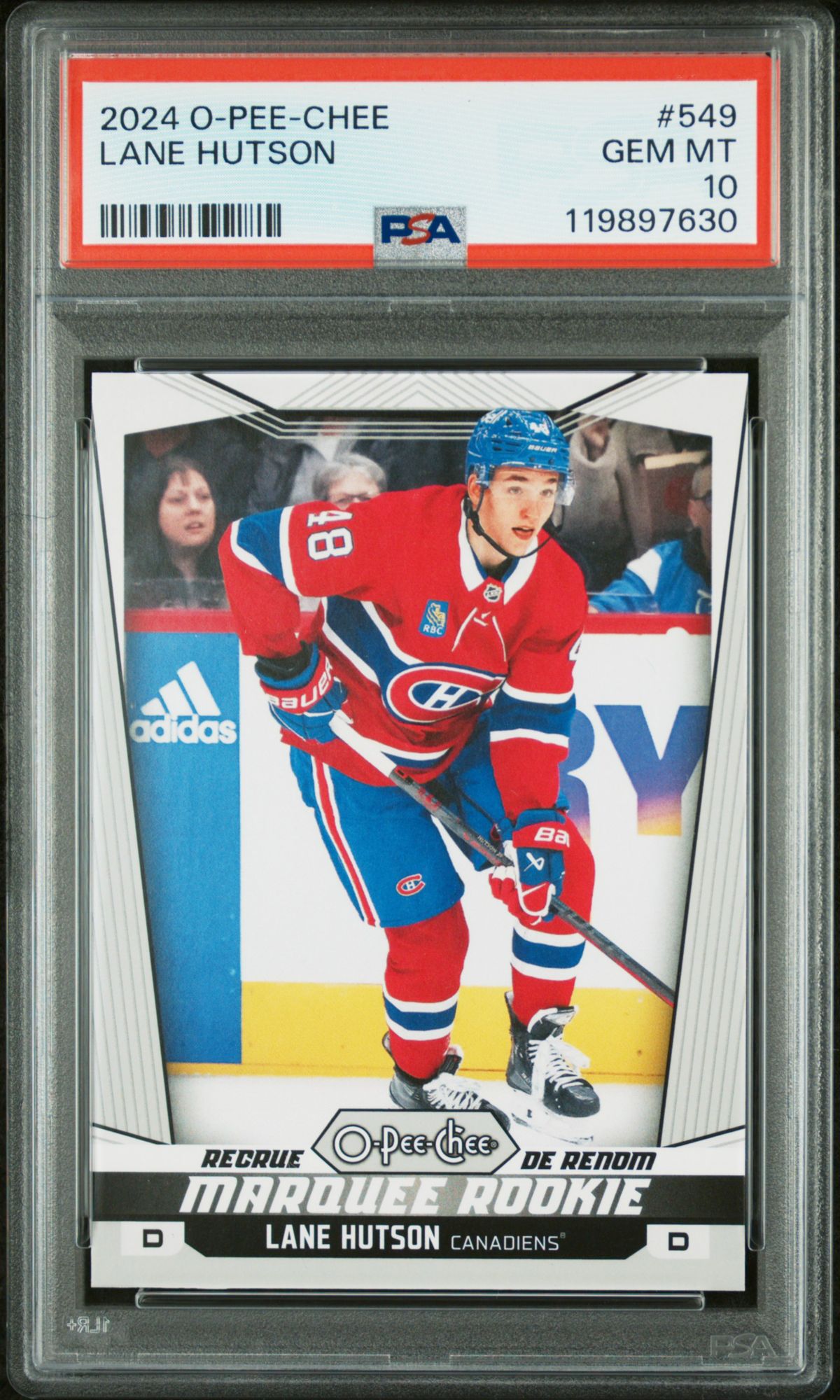 2024 Upper Deck O-Pee-Chee 549 Lane Hutson PSA 10