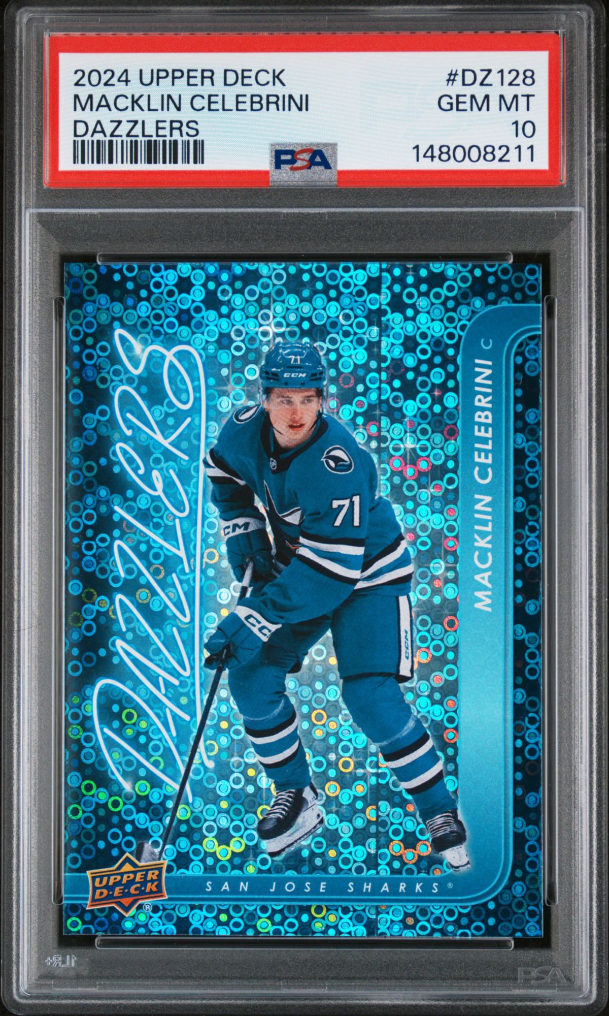 2024 Upper Deck Dazzlers DZ128 Macklin Celebrini PSA 10