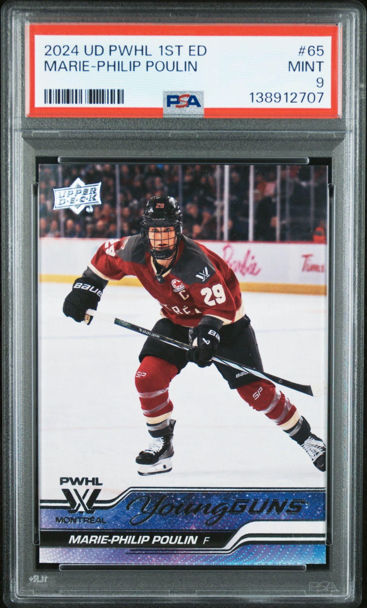 2024 Upper Deck PWHL 1st Edition 65 Marie-Philip Poulin PSA 9