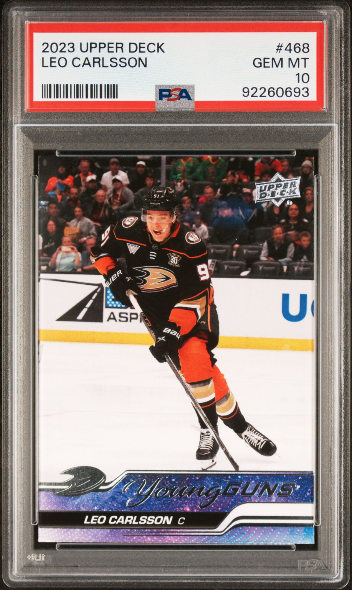 2023 Upper Deck 468 Leo Carlsson PSA 10