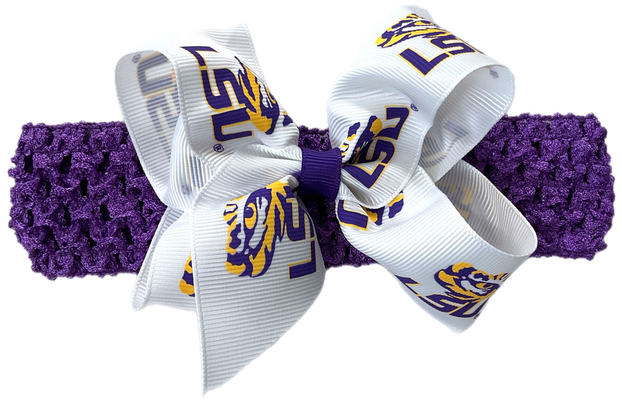 USA Bows LSU Tigers Crochet Headband