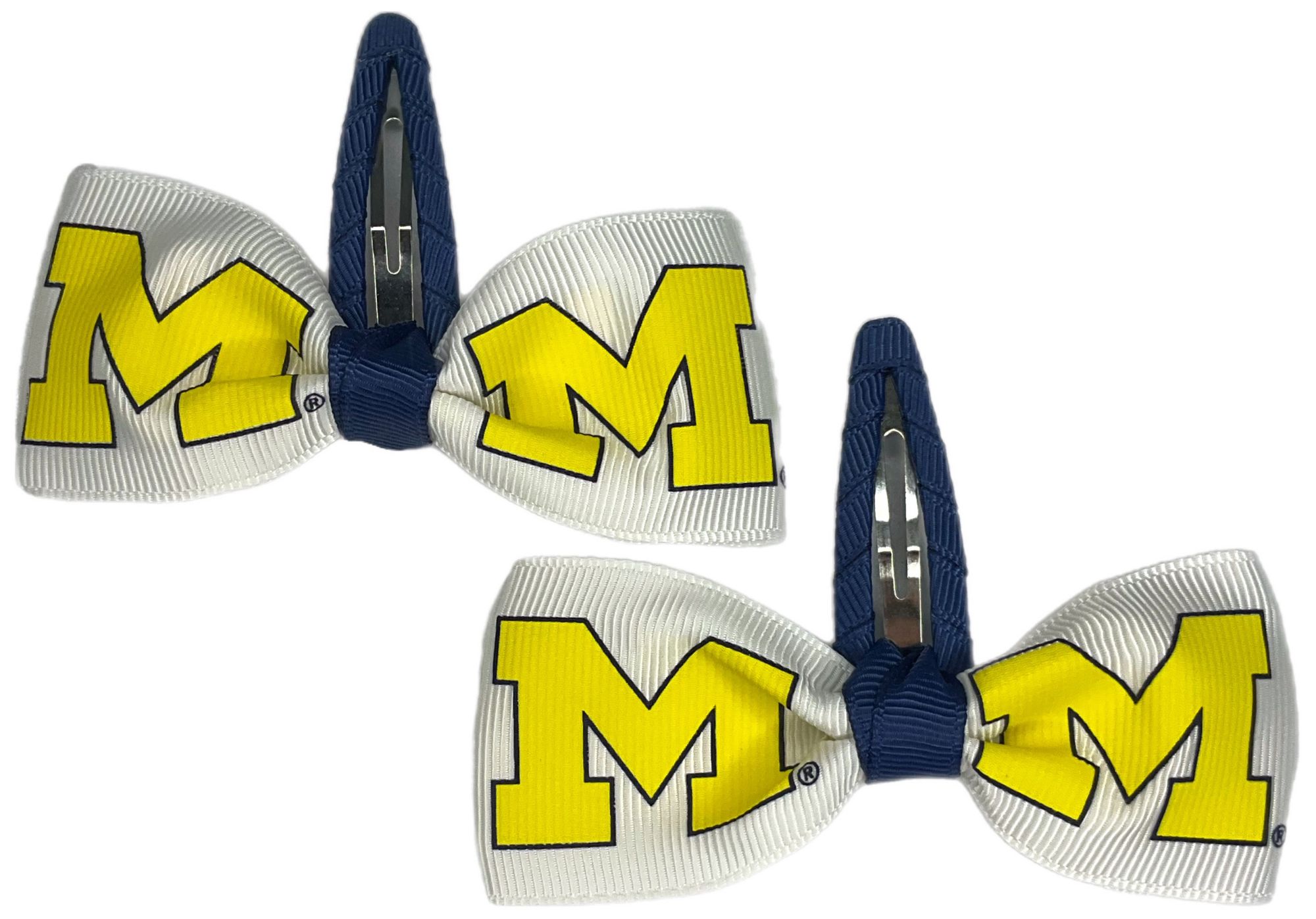 USA Bows Toddler Michigan Wolverines Navy and Yellow Hair Bows