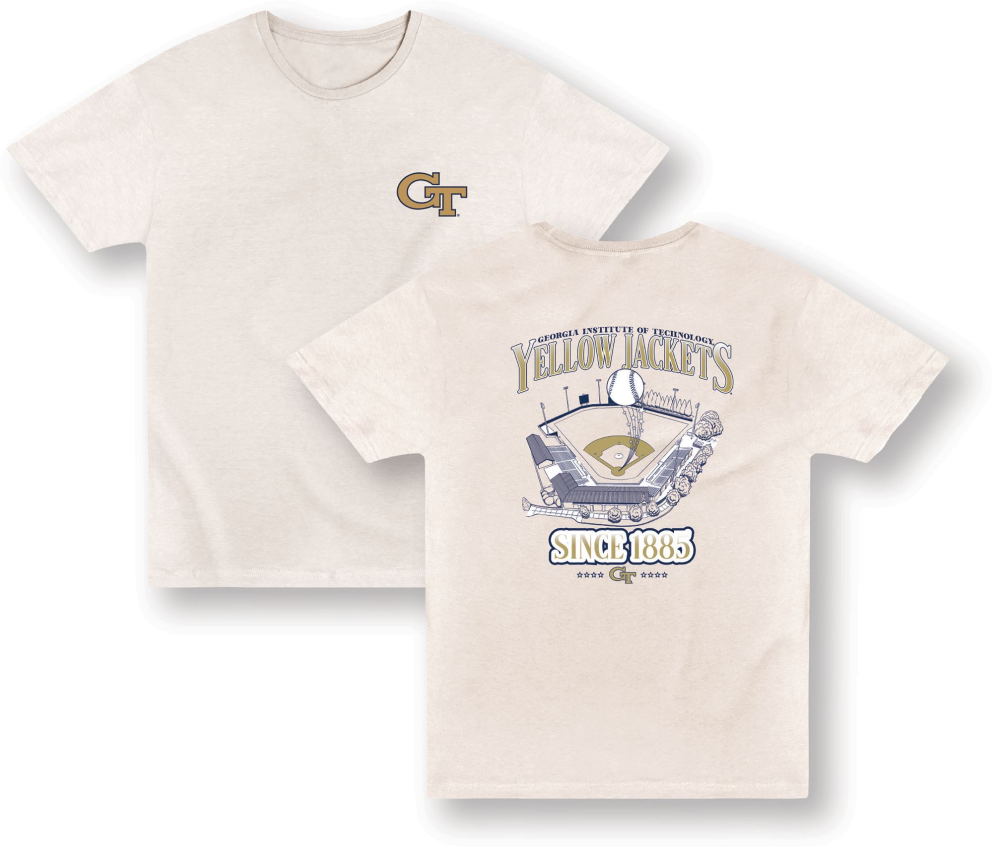 USCAPE Men's Georgia Tech Yellow Jackets Vintage White Sandlot T-Shirt