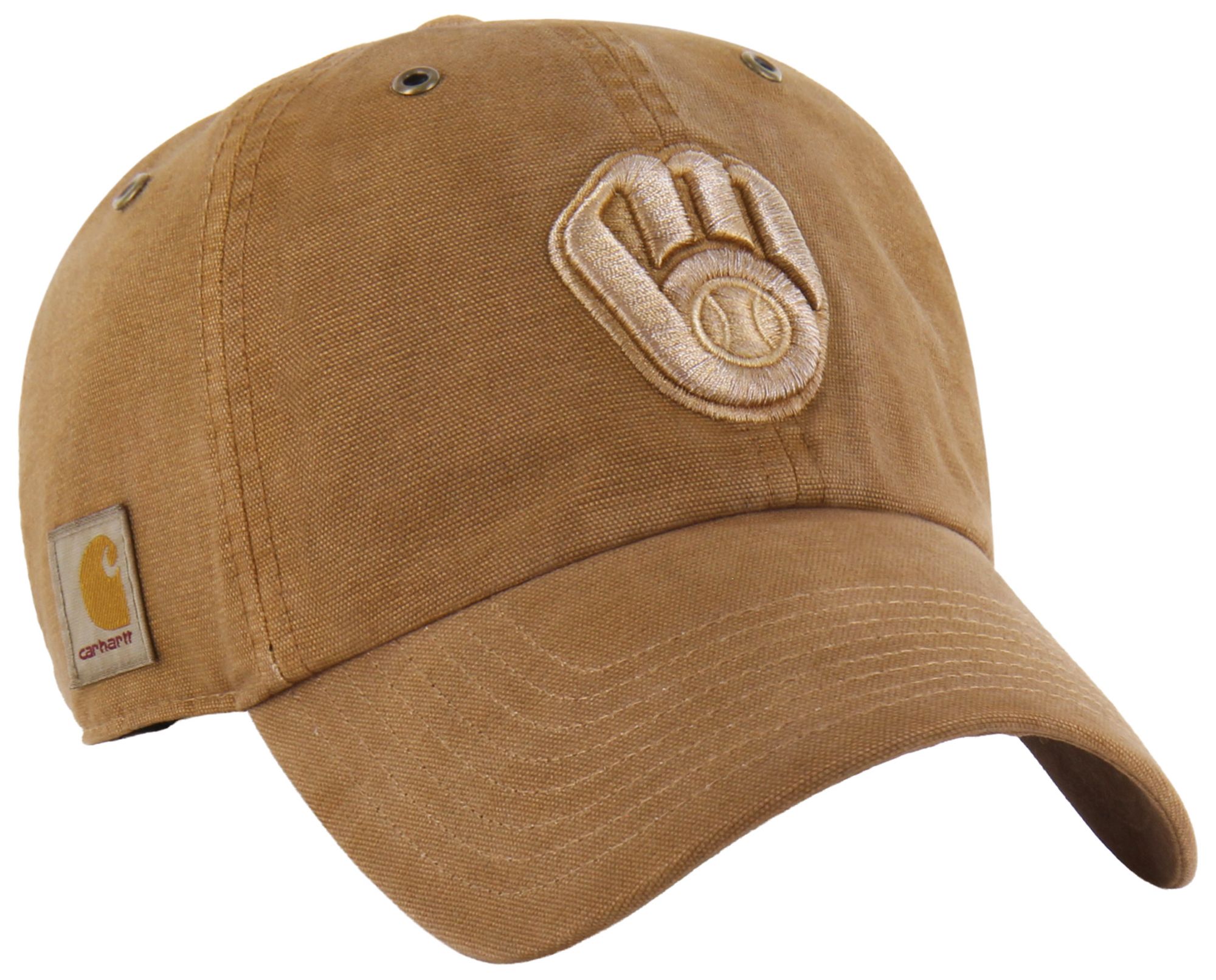 Carhartt x '47 Adult Milwaukee Brewers Brown Garment Dyed Clean Up Adjustable Hat