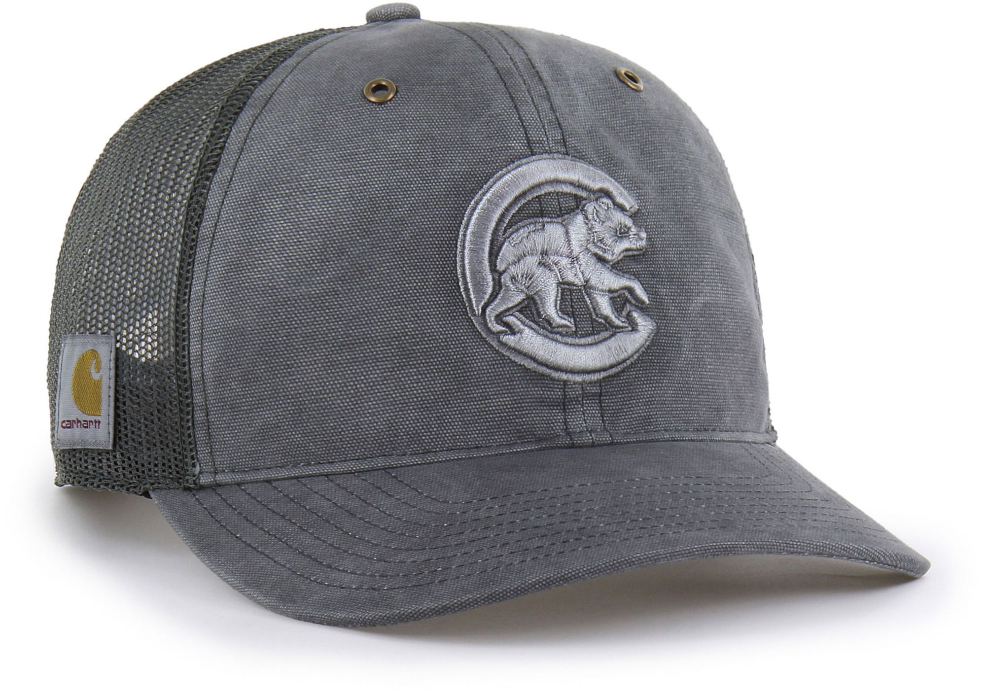 Carhartt x '47 Adult Chicago Cubs Charcoal Garment Dyed Trucker Adjustable Hat