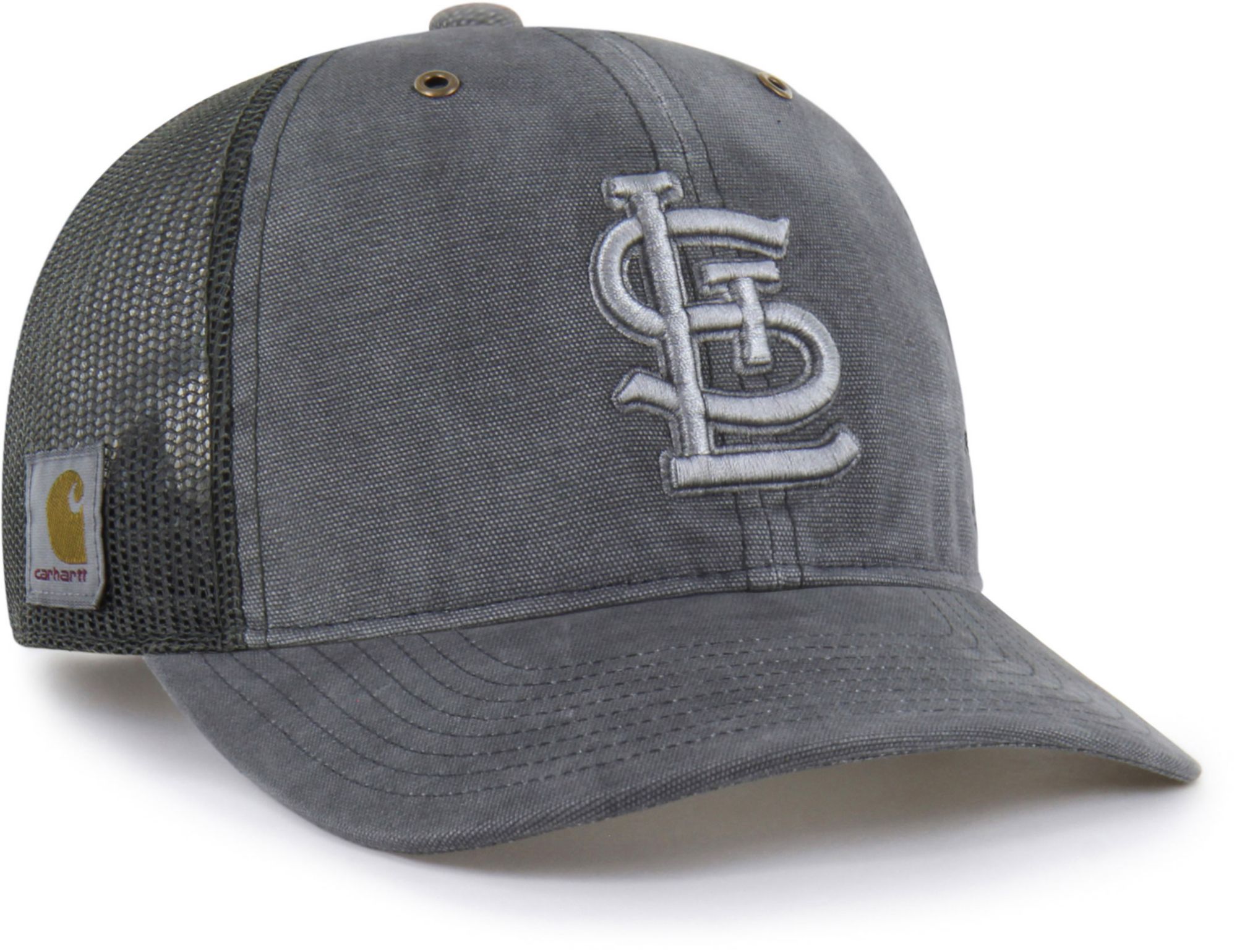 Carhartt x '47 Adult St. Louis Cardinals Charcoal Garment Dyed Trucker Adjustable Hat