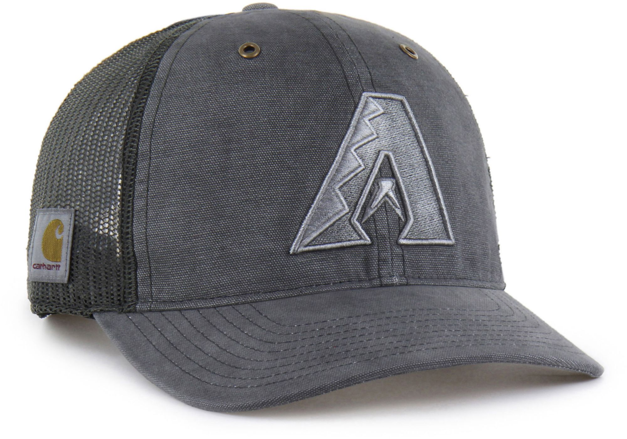 Carhartt x '47 Adult Arizona Diamondbacks Charcoal Garment Dyed Trucker Adjustable Hat