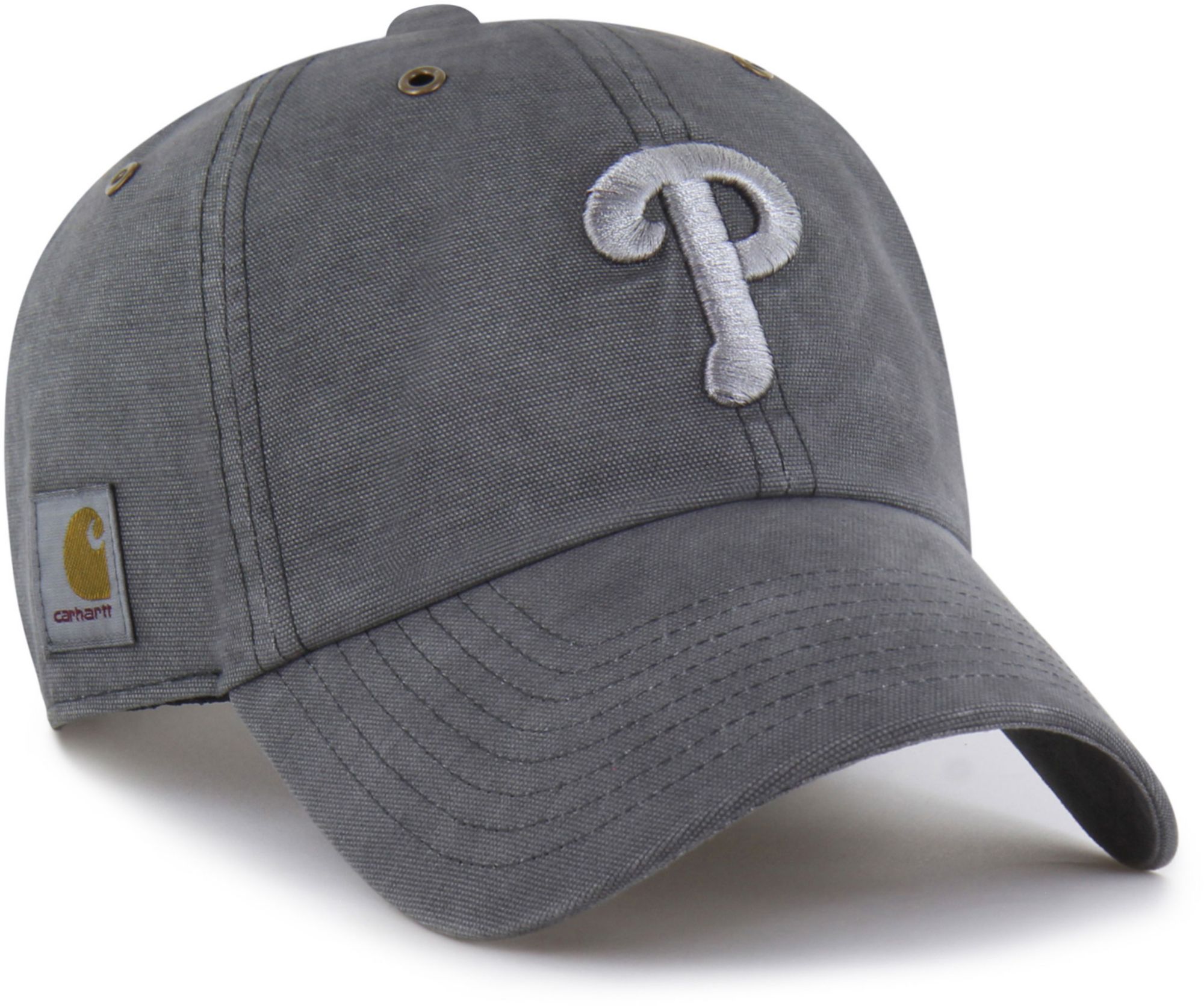 Carhartt x '47 Adult Philadelphia Phillies Charcoal Garment Dyed Clean Up Adjustable Hat