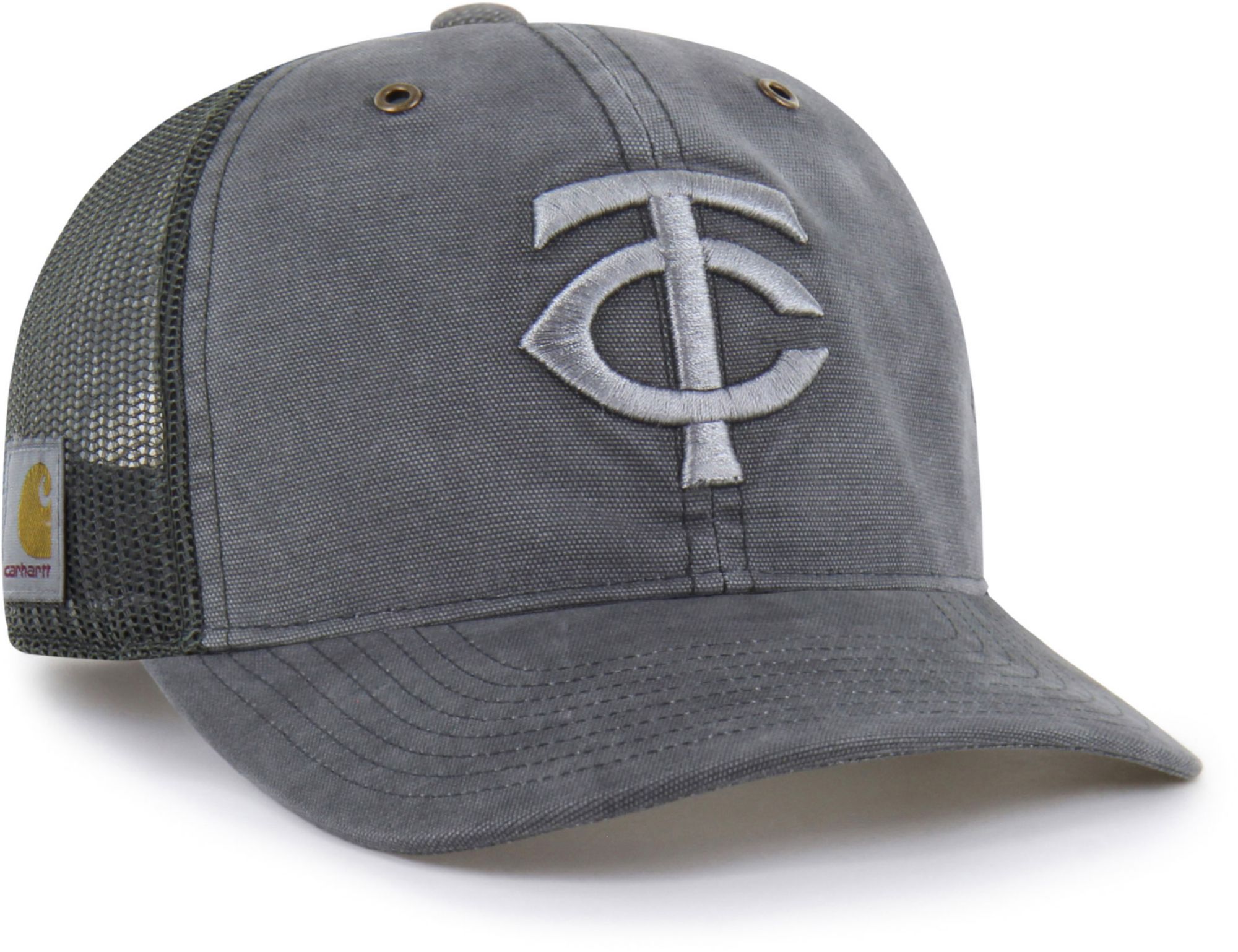Carhartt x '47 Adult Minnesota Twins Charcoal Garment Dyed Trucker Adjustable Hat