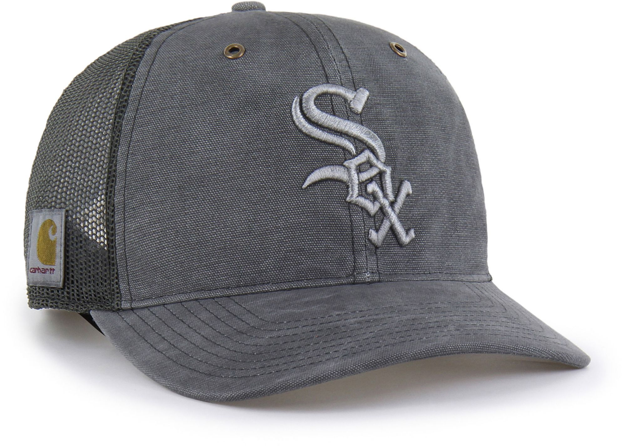Carhartt x '47 Adult Chicago White Sox Charcoal Garment Dyed Trucker Adjustable Hat